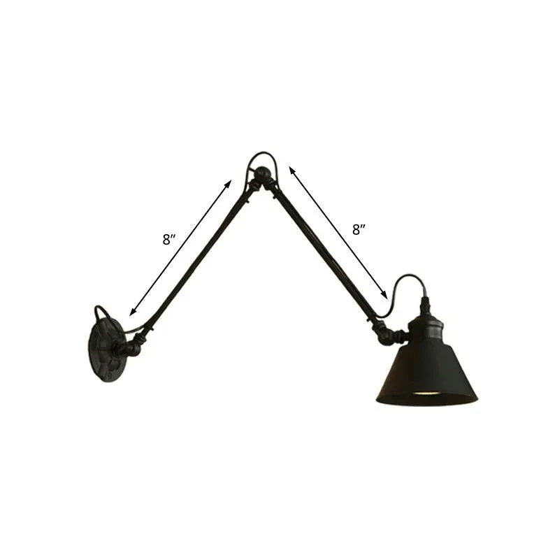 Modern Swing Arm Wall Light - Adjustable Black Bedroom Sconce for Reading & Nightstand Lighting | Perfect for Bedrooms, Living Rooms, and Home Offices