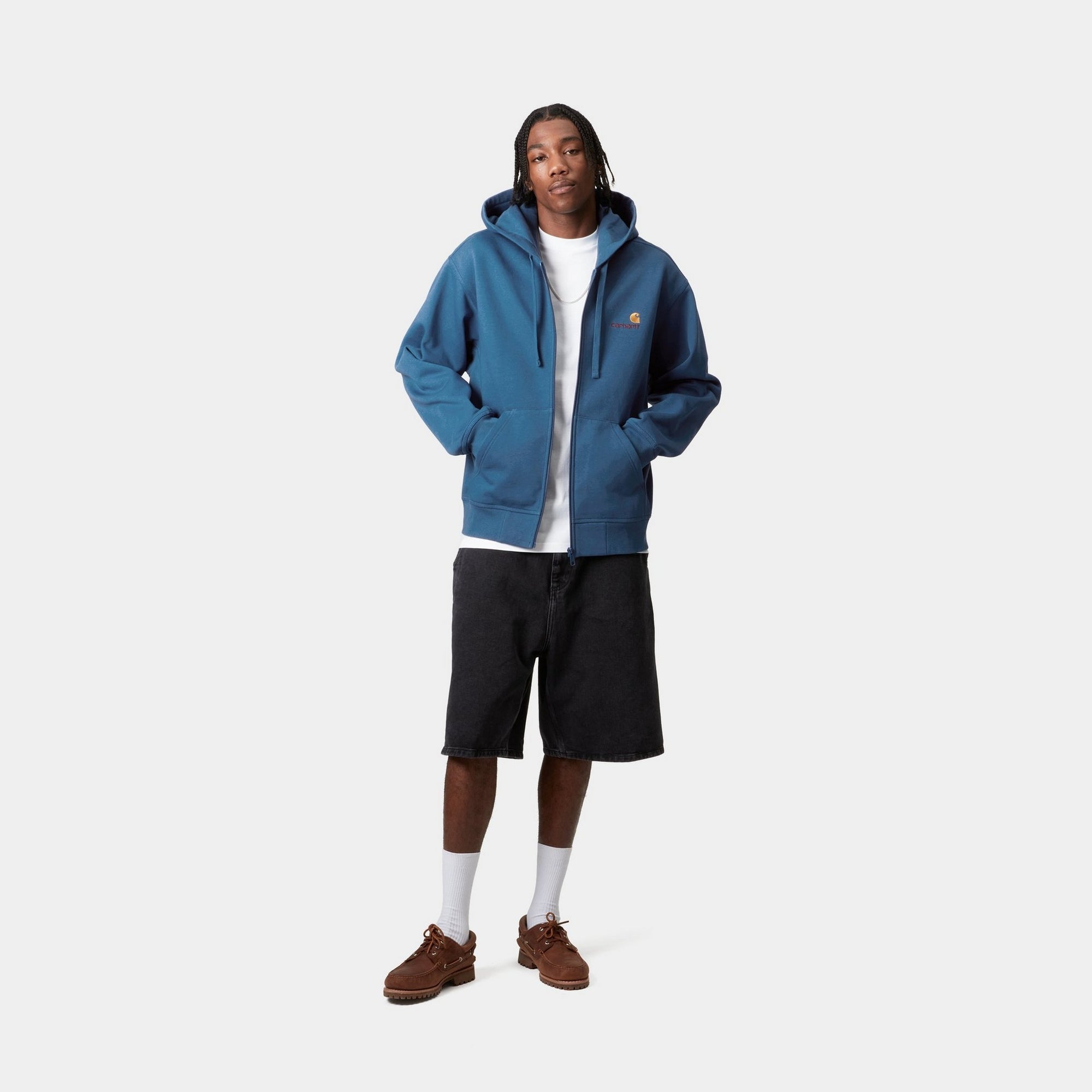 Hooded American Script Jacket - Trendy Pullover with Sodalite Design | Perfect for Casual Outings & Streetwear Fashion