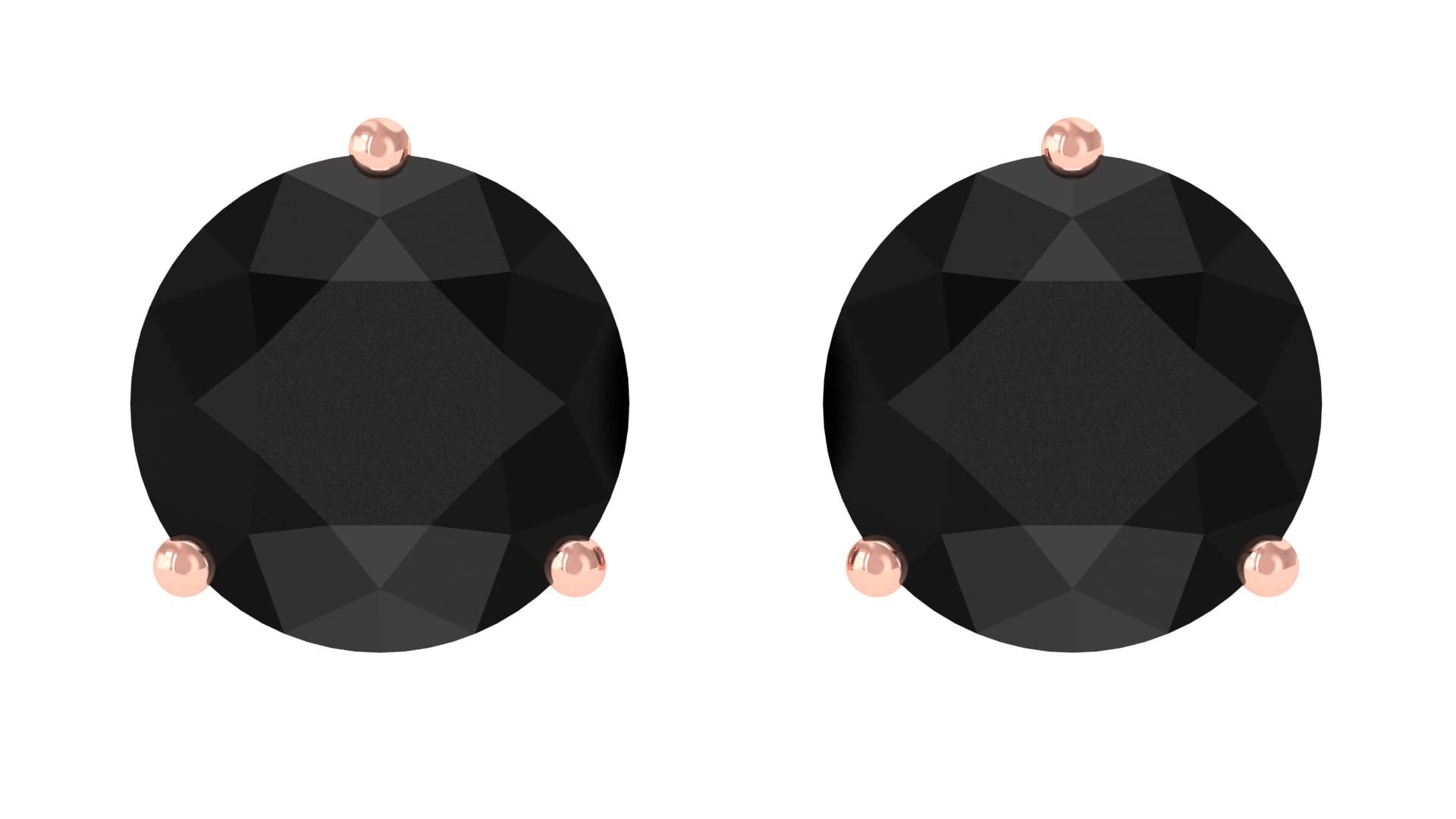 1/2 CT Black Spinel Solitaire Stud Earrings for Women - 4mm Minimalist August Birthstone Earrings in 14K Solid Gold | Perfect for Everyday Wear, Gifts & Special Occasions