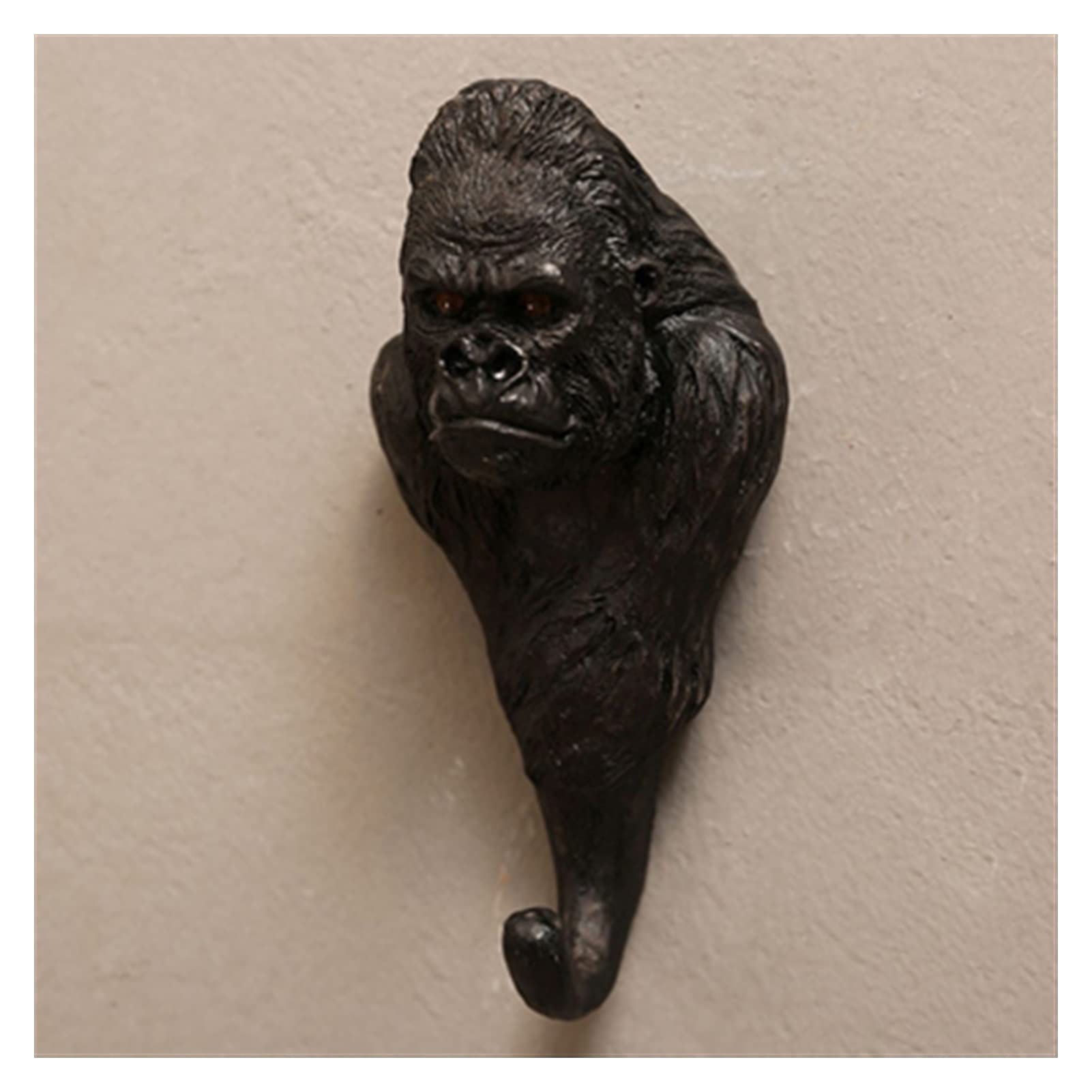 Vintage Resin Wall Coat Rack - Gorilla Shaped Wall Hooks for Hanging Towels, Coats, Hats, Bags & Robes - Stylish Home Wall Decor for Entryway, Bedroom & Bathroom Organization