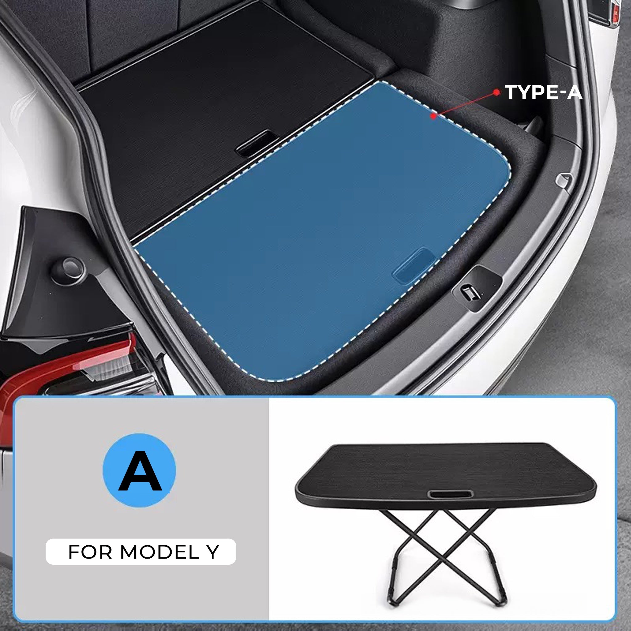 Foldable Portable Camping Table for Tesla Model Y (2025+ Juniper) - Space Saving Travel Accessory for Car Camping, Road Trips & Outdoor Adventures