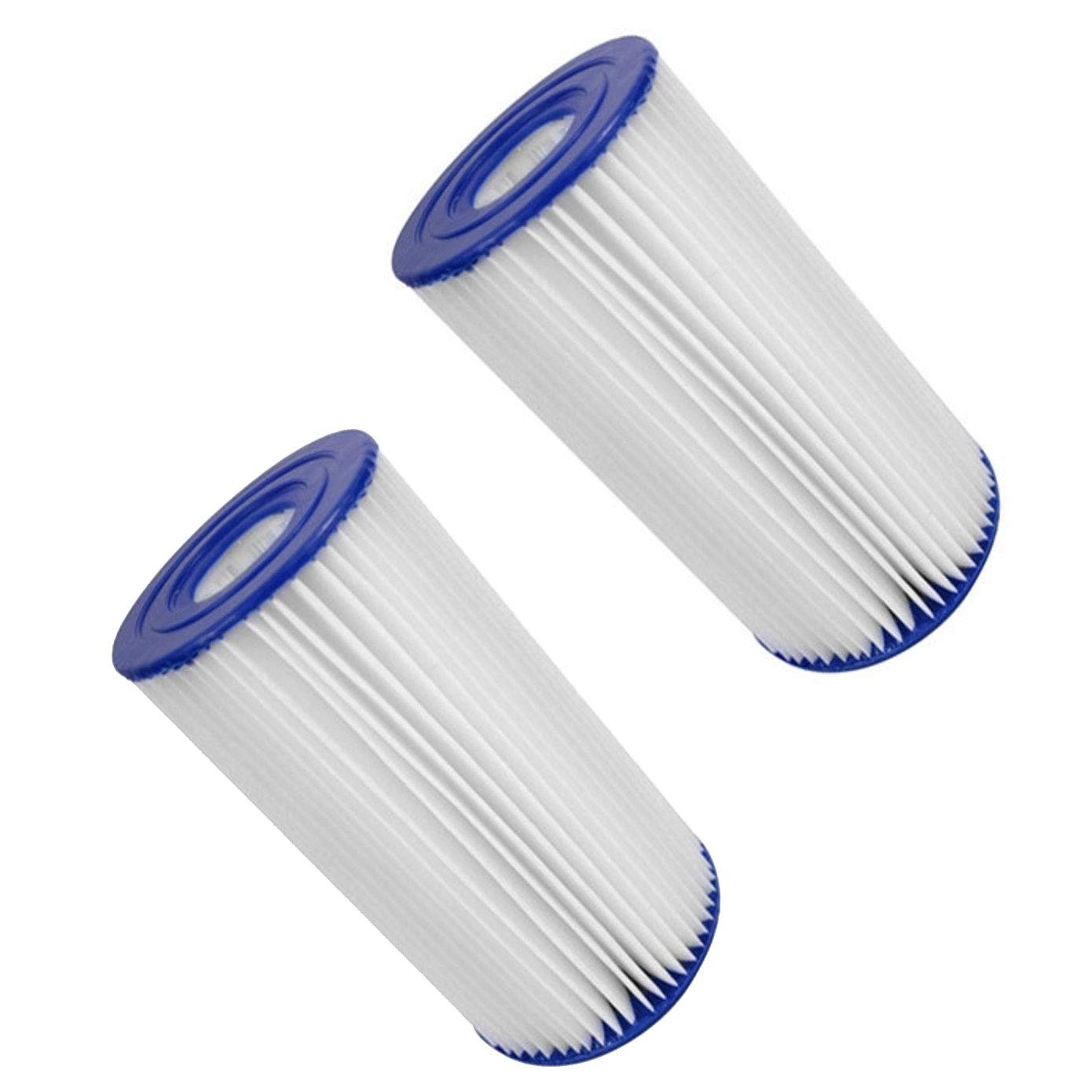Summer Waves P57100202 Swimming Pool Pump Filter Cartridge Type A/C - 2 Pack Replacement for Above Ground Pools - Perfect for Backyard Pool Maintenance & Water Filtration