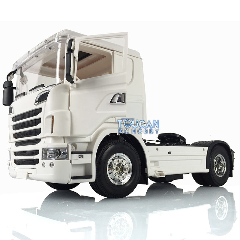 1/14 Scale Unpainted RC Tractor Truck R730 Kit - 4WD DIY Model Car with Cabin Motor & Side Skirt for Hobbyists | Perfect for Off-Road Simulation & RC Car Enthusiasts