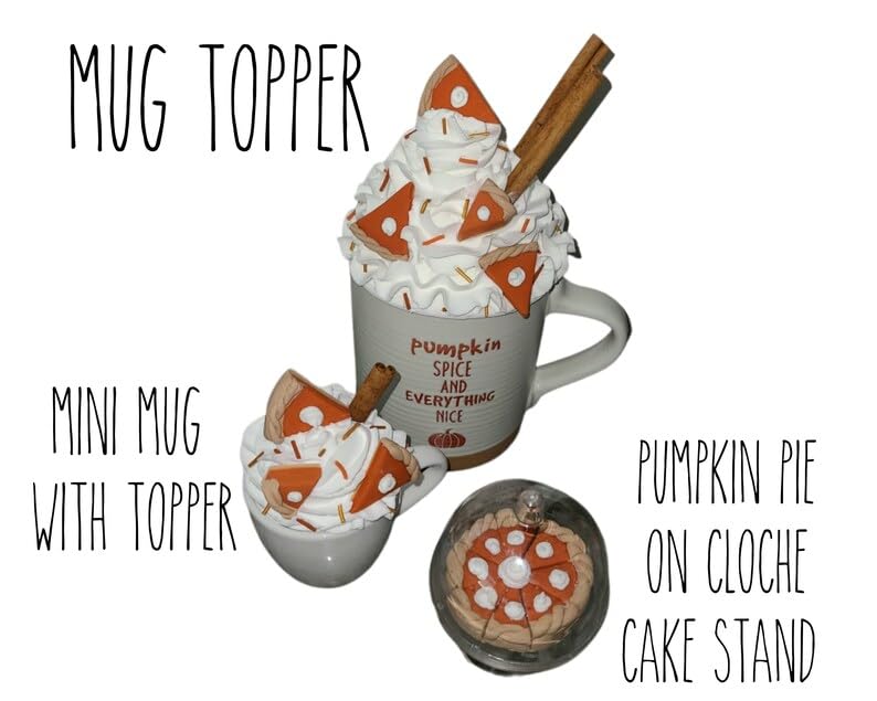 Realistic Fake Pumpkin Pie Mug Topper - Fall & Thanksgiving Decor for Tiered Trays, Coffee Mugs & Seasonal Home Decor
