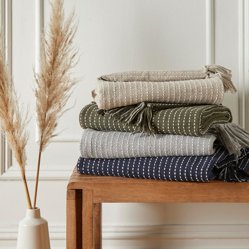 Eco-Friendly Quinn Recycled Cotton Throw Blanket - Soft & Sustainable Natural Cotton - Perfect for Sofa, Bed & Cozy Home Decor