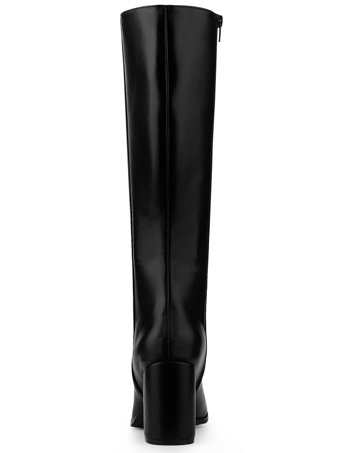 Allegra K Women's Knee High Boots with Round Toe & Zip Closure - Chunky Block Heels for Comfort & Style | Perfect for Office, Date Night & Fall Fashion