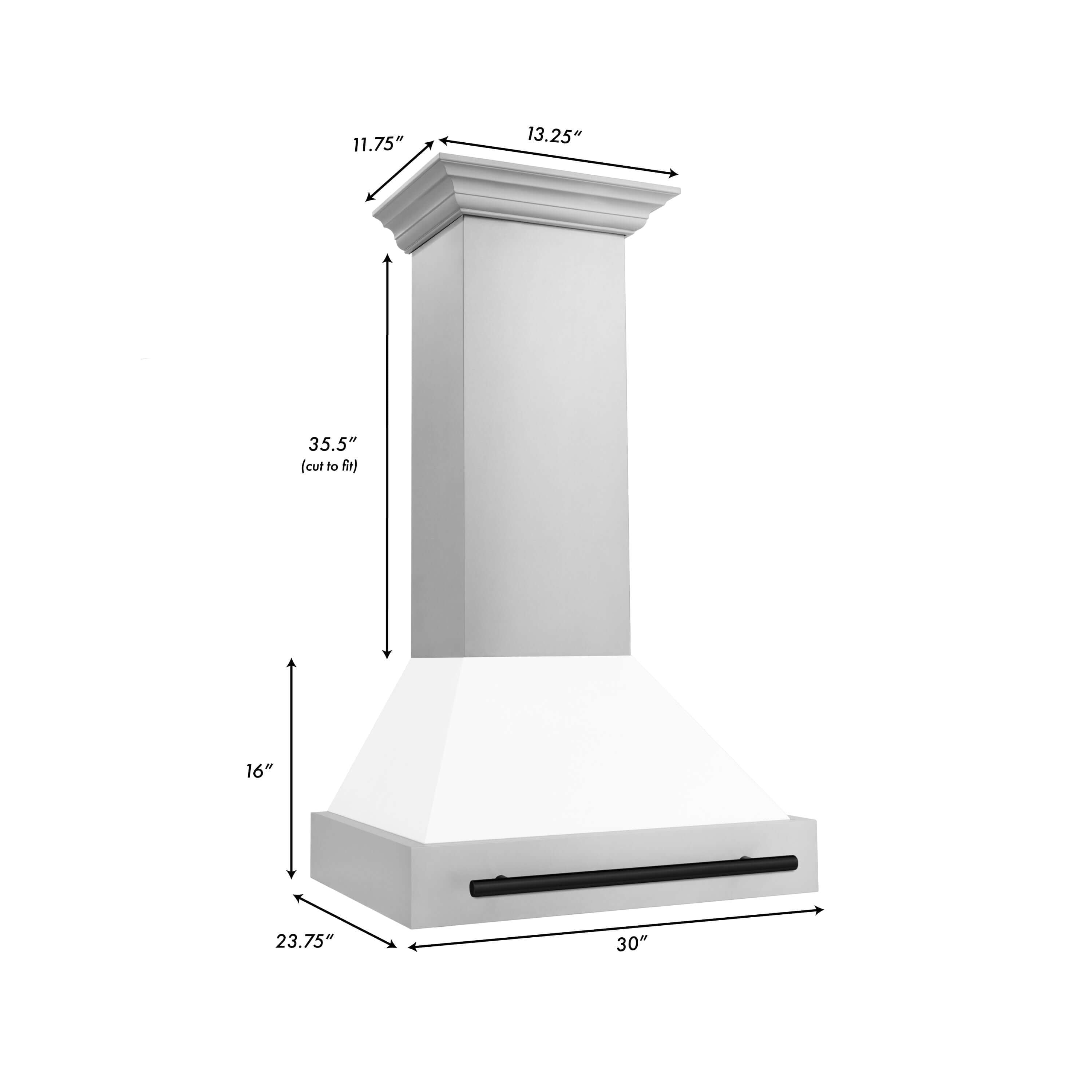 ZLINE Autograph Edition 30-inch Stainless Steel Dual Fuel Range with White Matte Door & Matte Black Range Hood - Professional Kitchen Package for Home Chefs | Perfect for Modern Kitchens & Gourmet Cooking