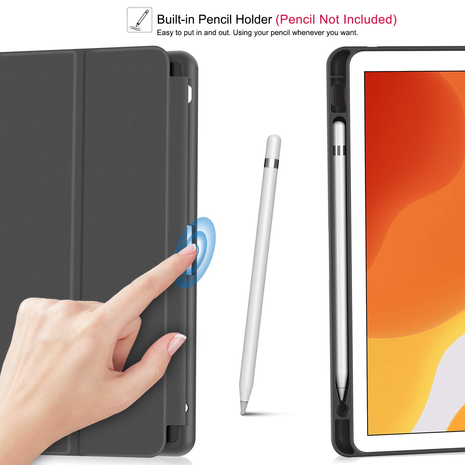 Shockproof iPad Case for 10.2 Inch iPad 9th/8th/7th Generation (2021/2020/2019) - Premium Protective Cover with Pencil Holder, Soft TPU Back & Auto Sleep/Wake | Perfect for Work, School & Travel Protection