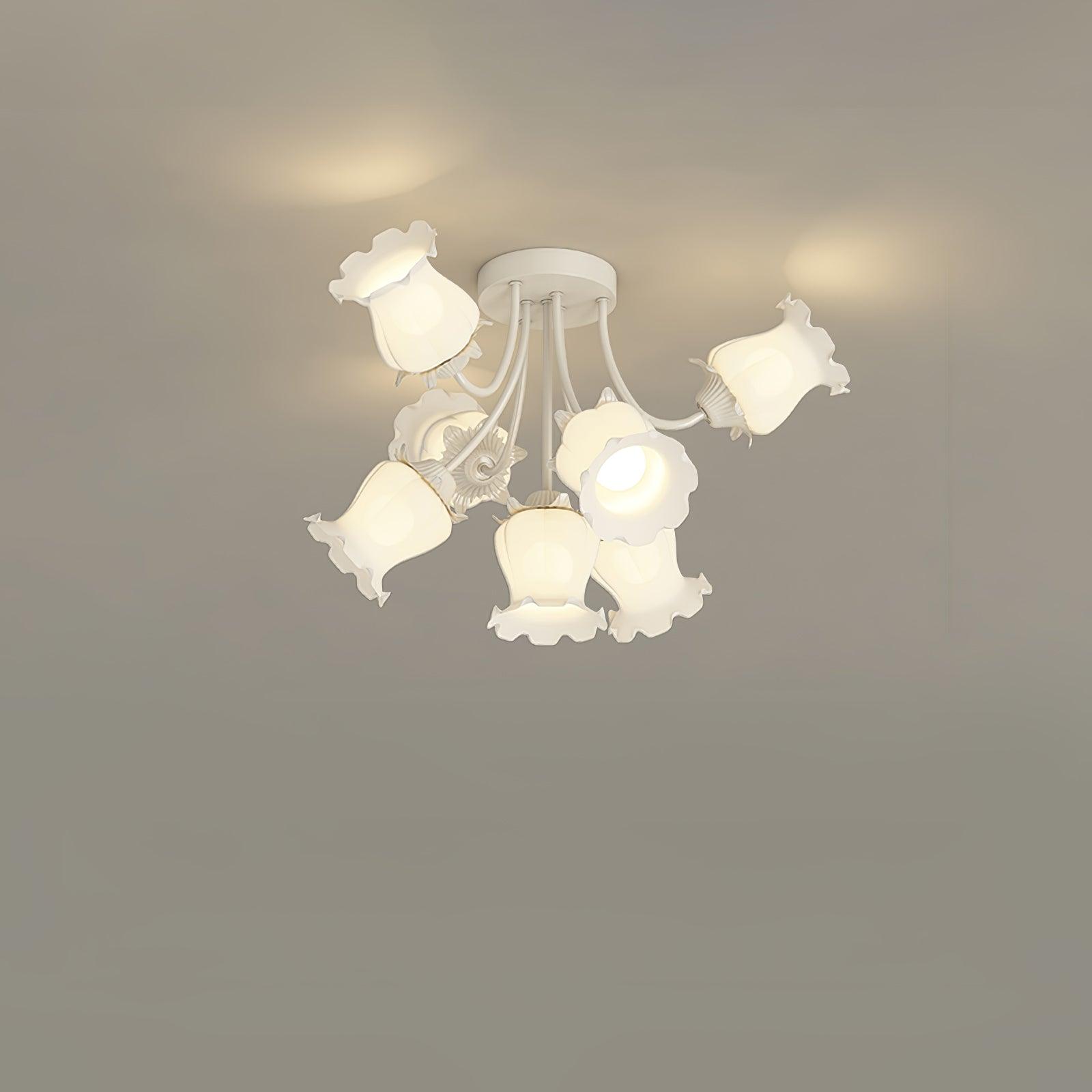 Modern Floral Ceiling Light Fixture - Elegant Garden Flower Chandelier for Living Room, Bedroom, or Dining Room Decor