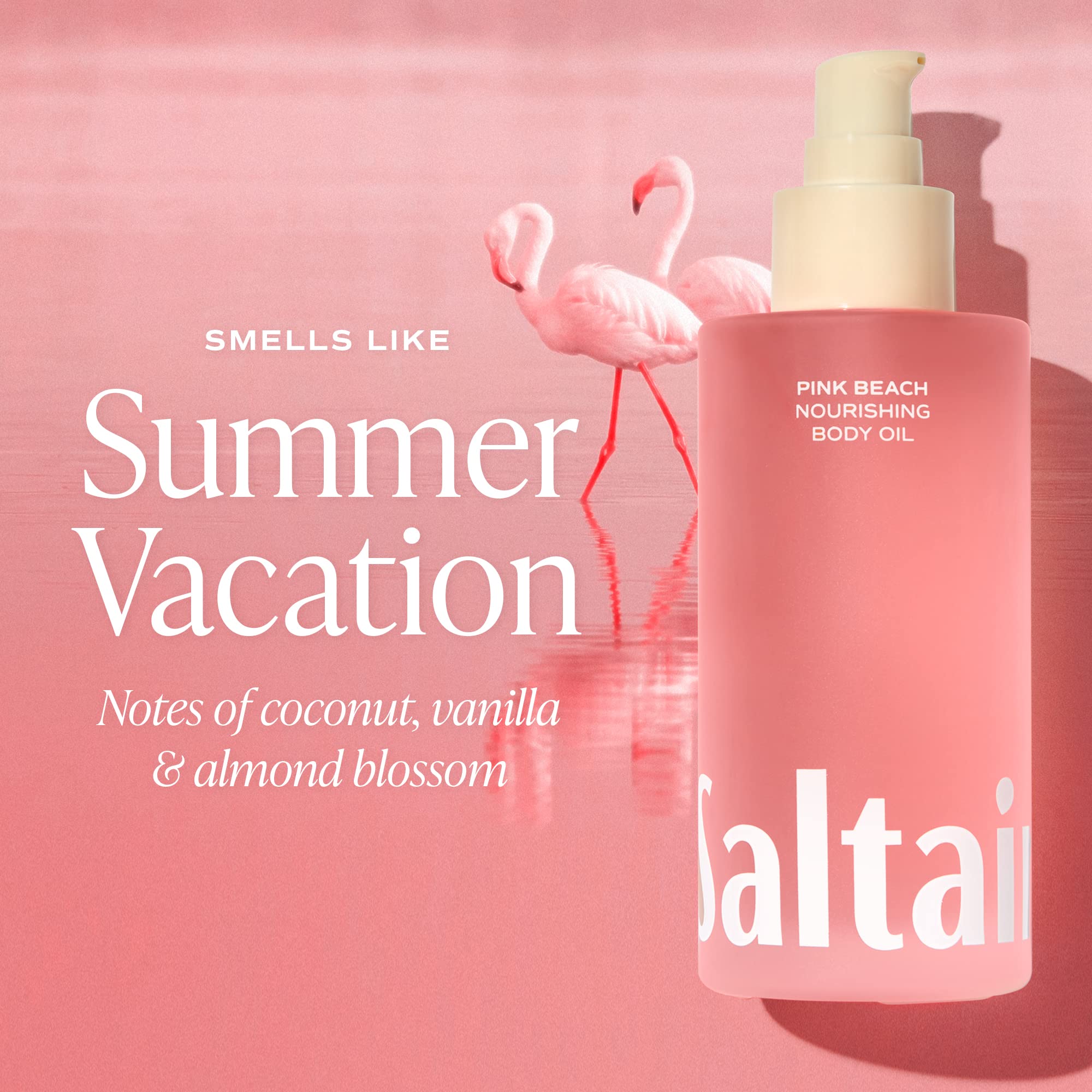 Pink Beach Body Oil by Saltair - Hydrating & Nourishing Moisturizer for Dry Skin - 2 Pack - Perfect for Summer Glow, Vacation Skincare & Daily Body Hydration
