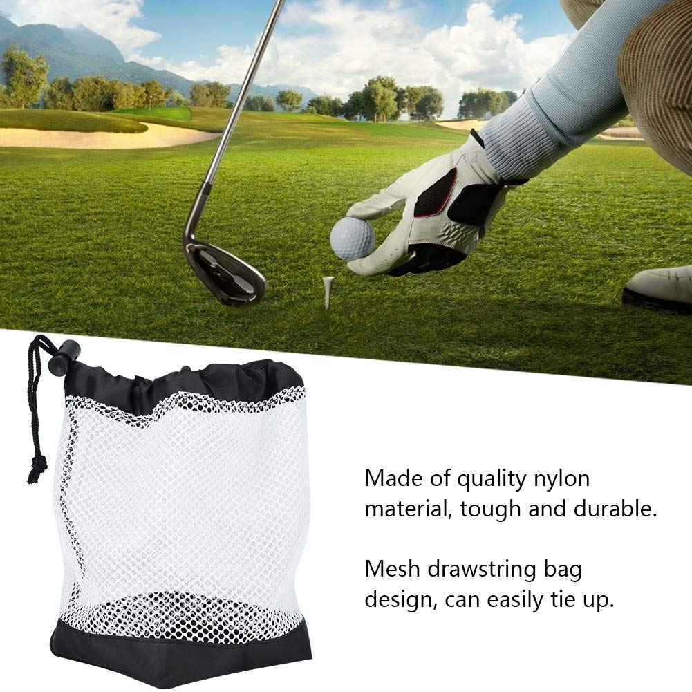 Premium Golf Ball Bag - Large Capacity Nylon Mesh Carry Pouch with Drawstring Closure for Golf & Tennis Balls | Durable Golf Storage Accessory | Perfect for Driving Range, Course Play & Sports Equipment Organization