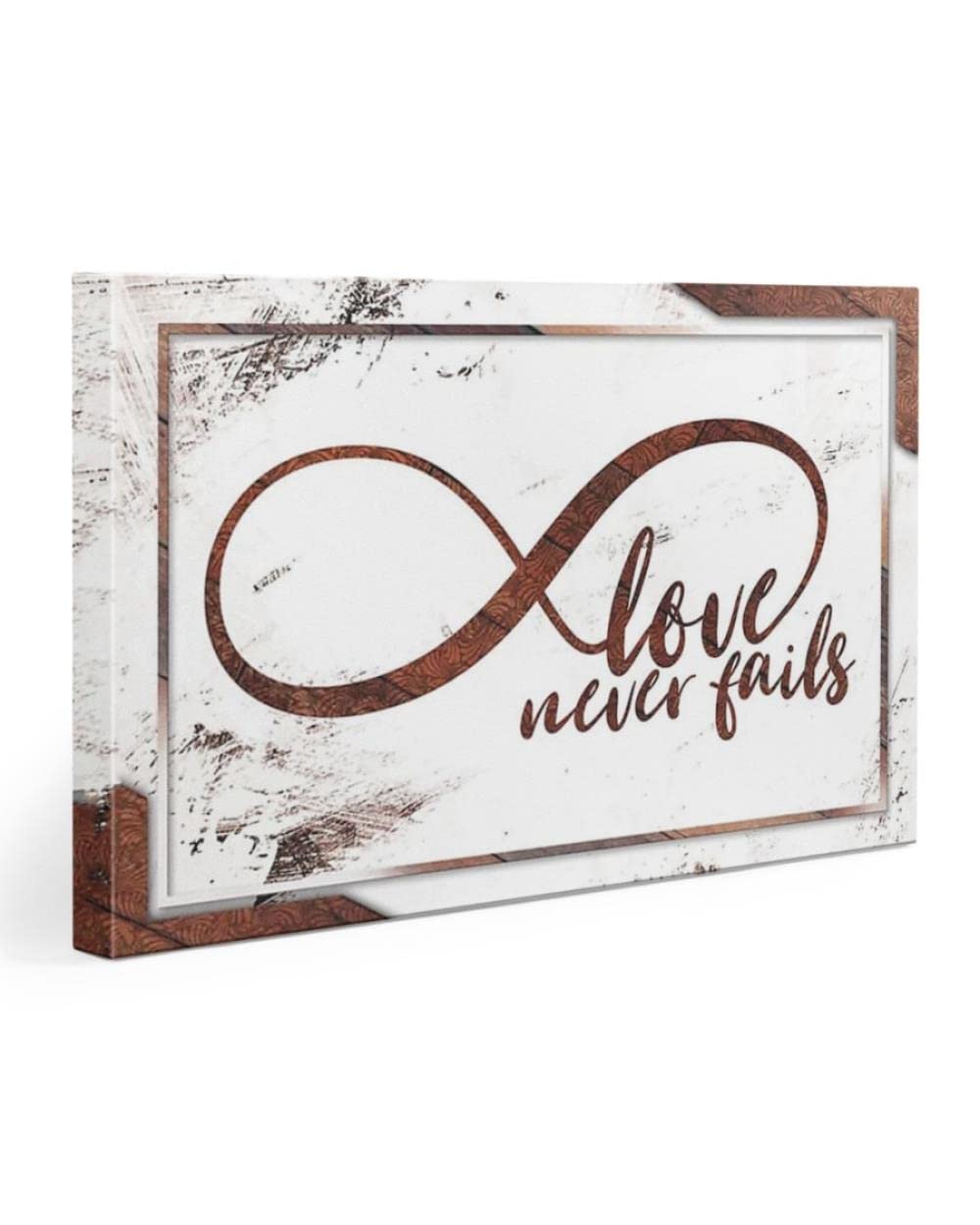 Jesus Wall Art Canvas Print - Infinity Symbol Love Never Fails Christian Home Decor, Religious Canvas Art for Living Room, Bedroom & Church