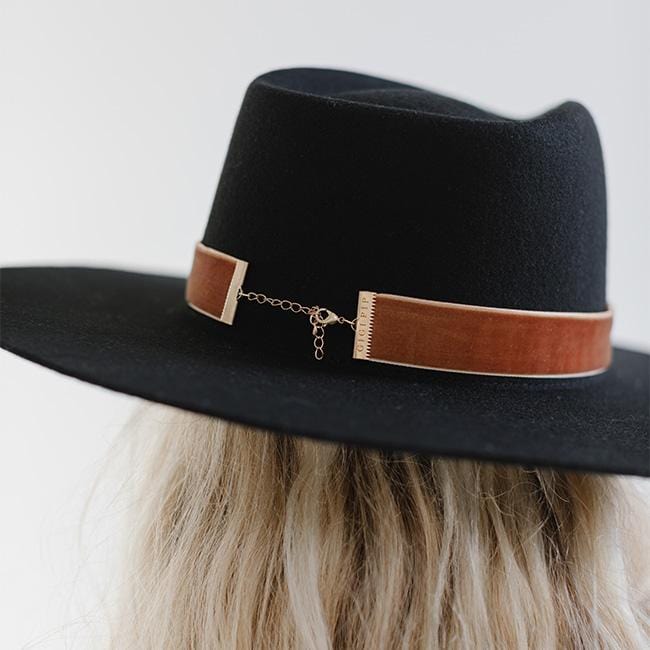 Velvet Chain Hat Band for Women & Men - Elegant Hat Accessory for Cowboy Hats, Fedoras & Western Style - Perfect for Weddings, Rodeos & Country Music Events