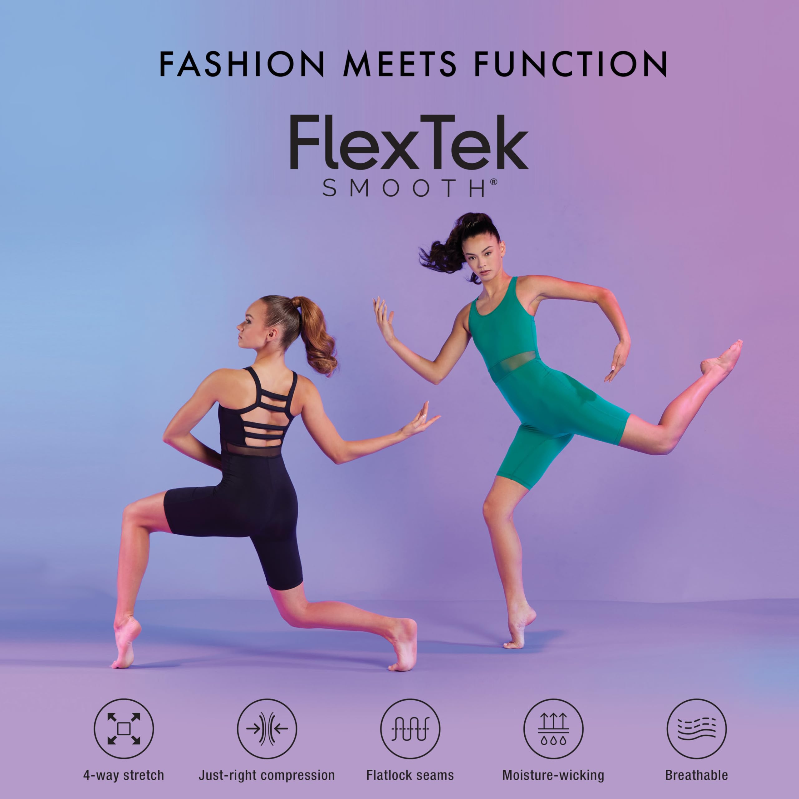 Balera FlexTek High Waist Leggings for Women & Girls - Stretchy Dance Yoga Workout Pants with Wide Comfort Waistband - Perfect for Ballet, Gym, Running & Everyday Wear