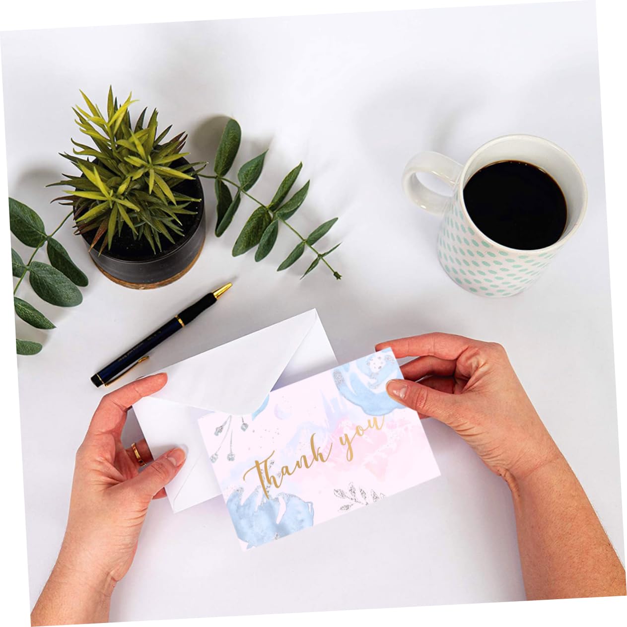 FUNOMOCYA 6 Sets Pink Thank You Cards - Bulk Greeting Cards with Blessings for Weddings, Baby Showers & Special Occasions