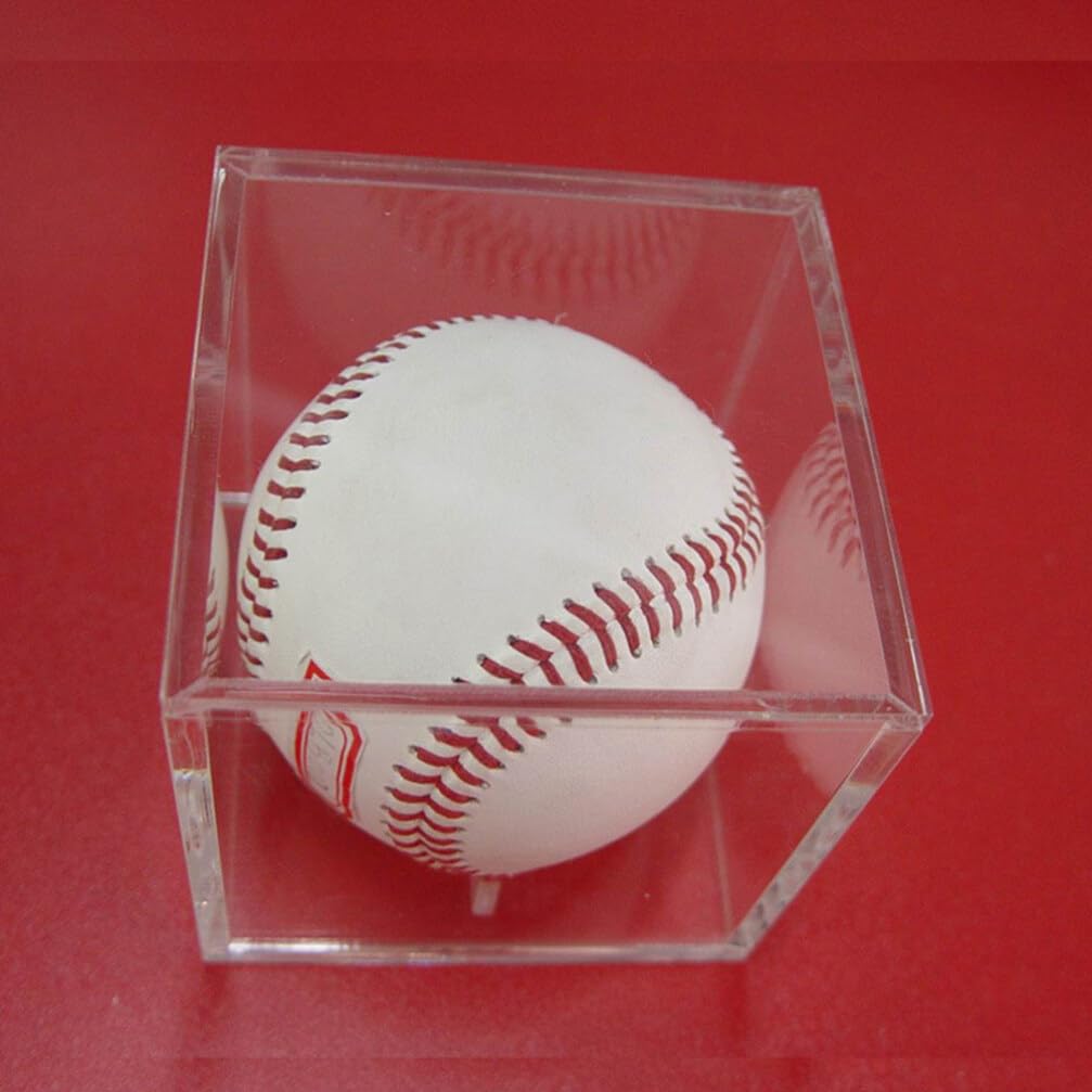 2 Pack Clear Acrylic Baseball Display Stand - Transparent Ball Holder Support Base for Sports Memorabilia, Perfect for Showcasing Autographed Baseballs in Home or Office Collections
