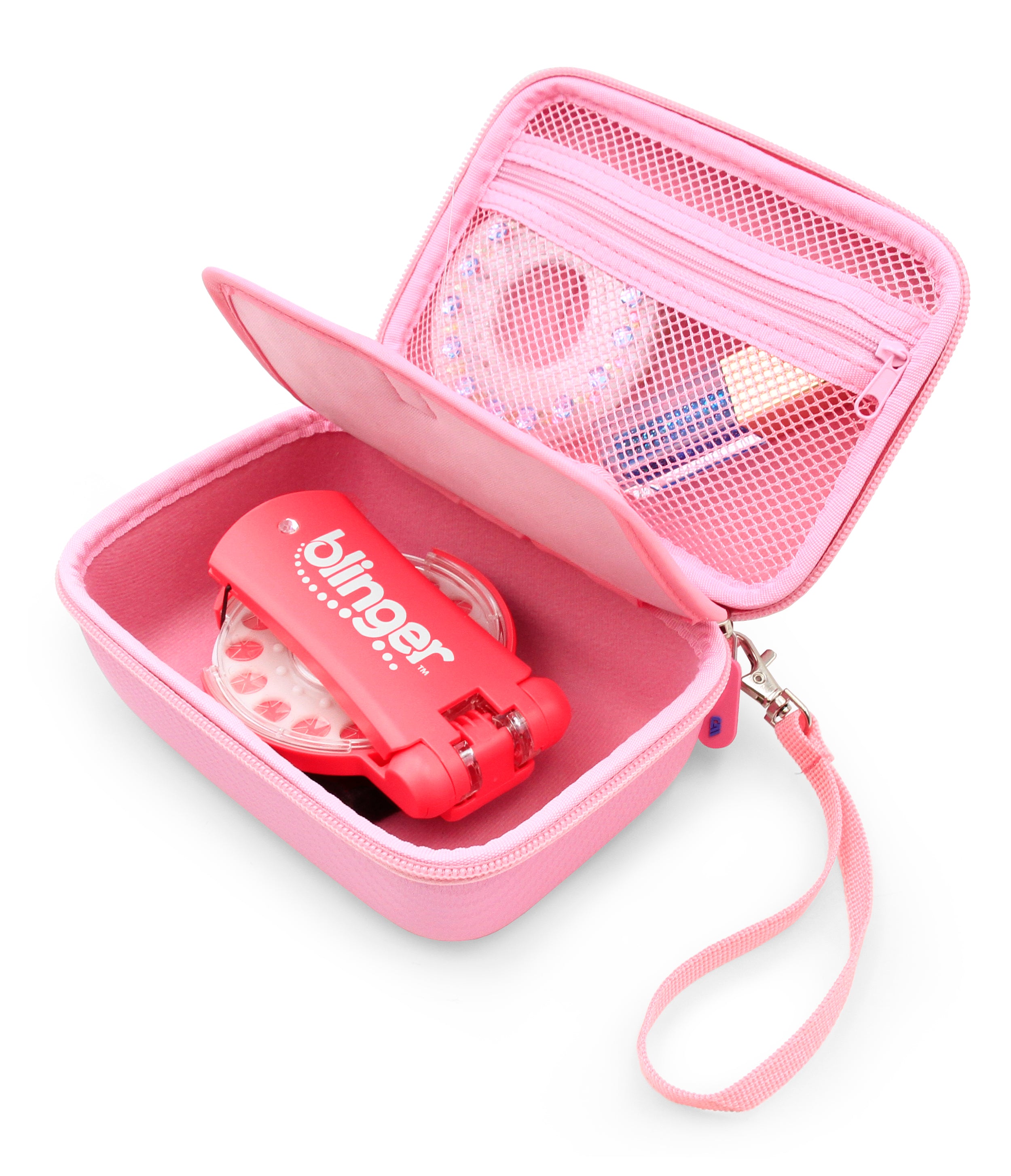 CASEMATIX Travel Case with Wrist Strap for Blinger Deluxe Set - Storage Organizer for Hair Jewels, Nail Gems & Children's Accessories - Perfect for Travel, Parties & DIY Beauty Projects
