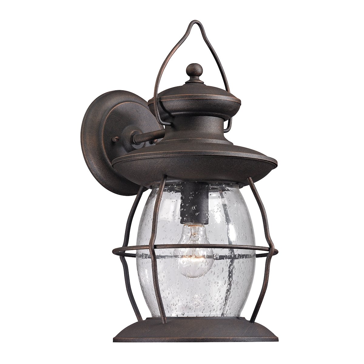 Weathered Charbon Outdoor Wall Lantern - 1-Light Rustic Village Style Sconce for Porch, Garden & Patio Lighting