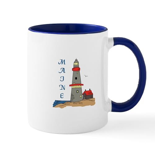 White/Navy Inside - MAINE LIGHTHOUSE Mugs