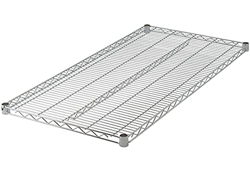 EcoQuality Heavy Duty Adjustable Chrome Wire Shelf - 4-Tier Metal Organizer for Garage, Kitchen, Pantry & Commercial Use (21W x 24L, Chrome Finish)