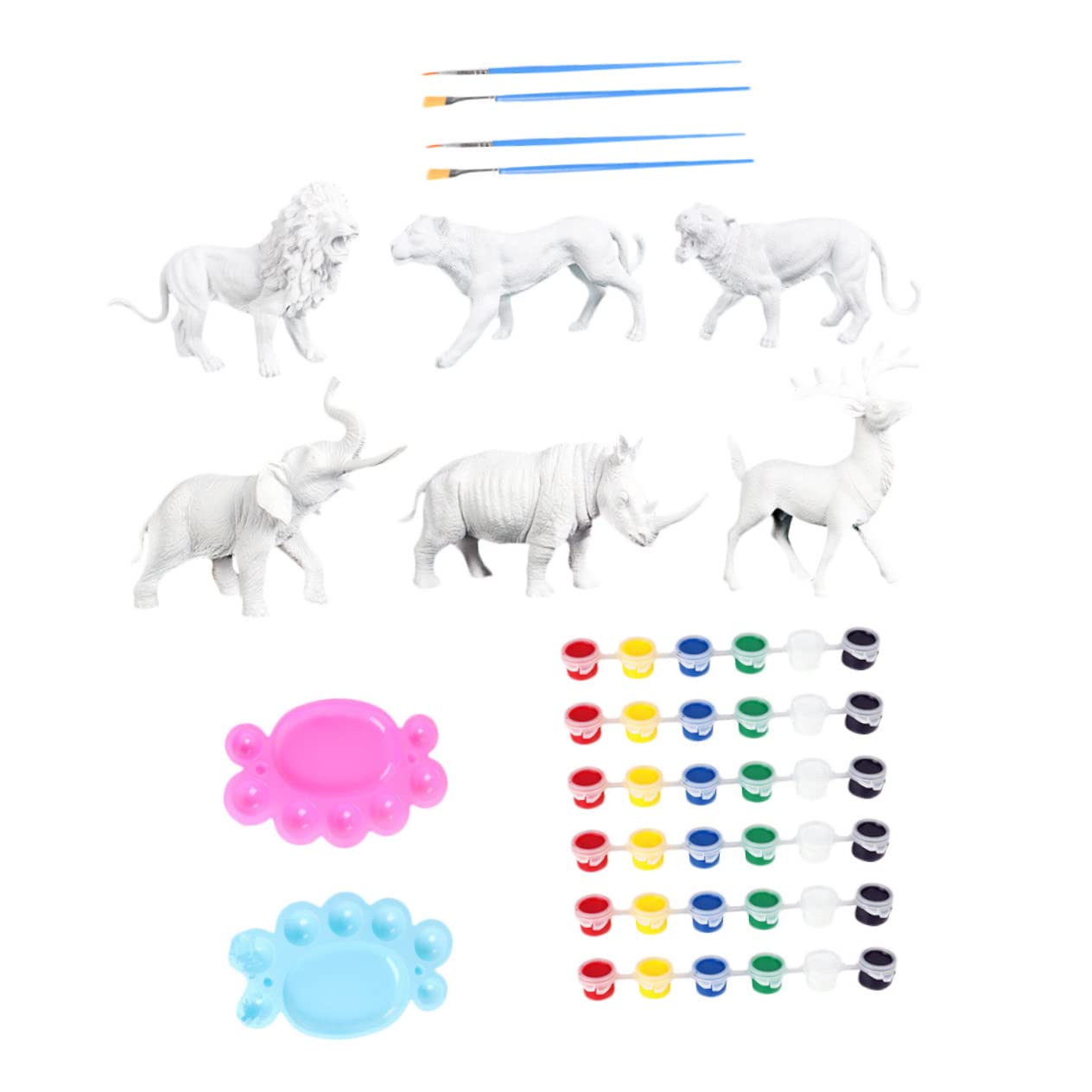 KICHOUSE Animal Model Painting Kit for Kids - Unpainted Blank Craft Set for Toddlers Ages 2-4, Arts and Crafts Supplies for Children 3-5, Creative DIY Projects for Kids 4-8, Perfect for Birthday Parties & Classroom Activities