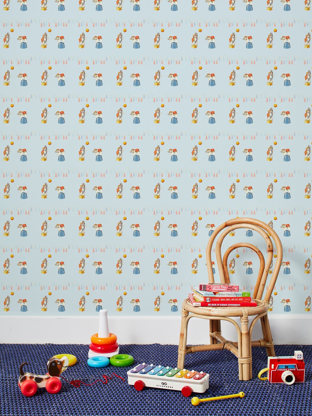Fisher Price™ Sky 'Elephant Circus' Wallpaper - Colorful Nursery Decor for Kids' Bedroom & Playroom