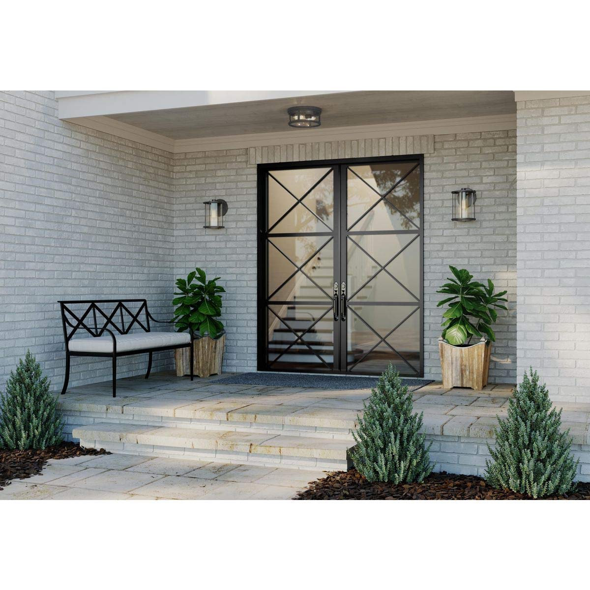 Progress Lighting P560058-020 Gunther Outdoor Bronze Wall Sconce - Weatherproof Exterior Light Fixture for Porch, Patio, and Garden Lighting