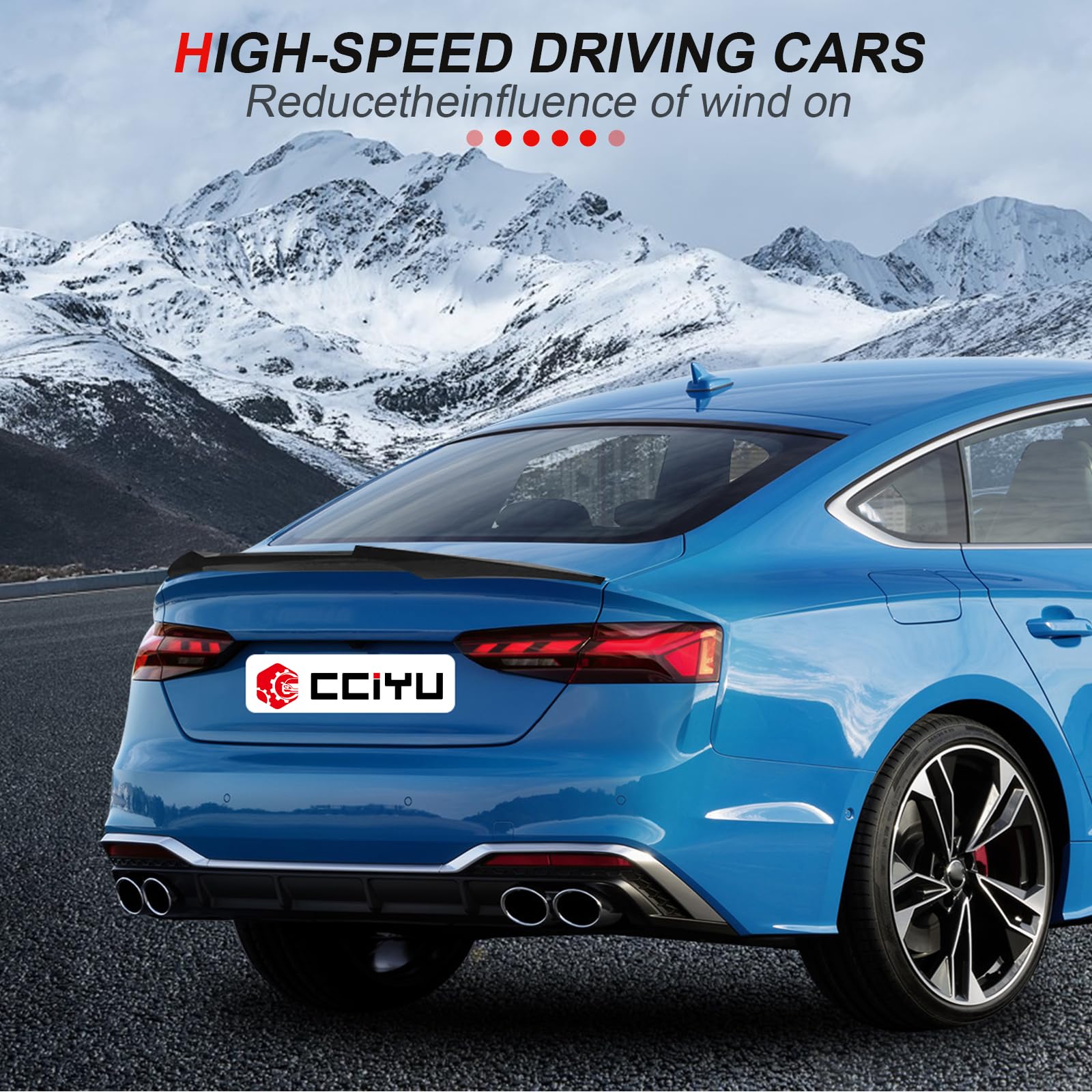 Carbon Fiber Rear Spoiler Wing for 2017-2020 Audi A4 | Stylish Trunk Spoiler Accessories | Enhances Aerodynamics & Sporty Look for Street Racing & Car Shows