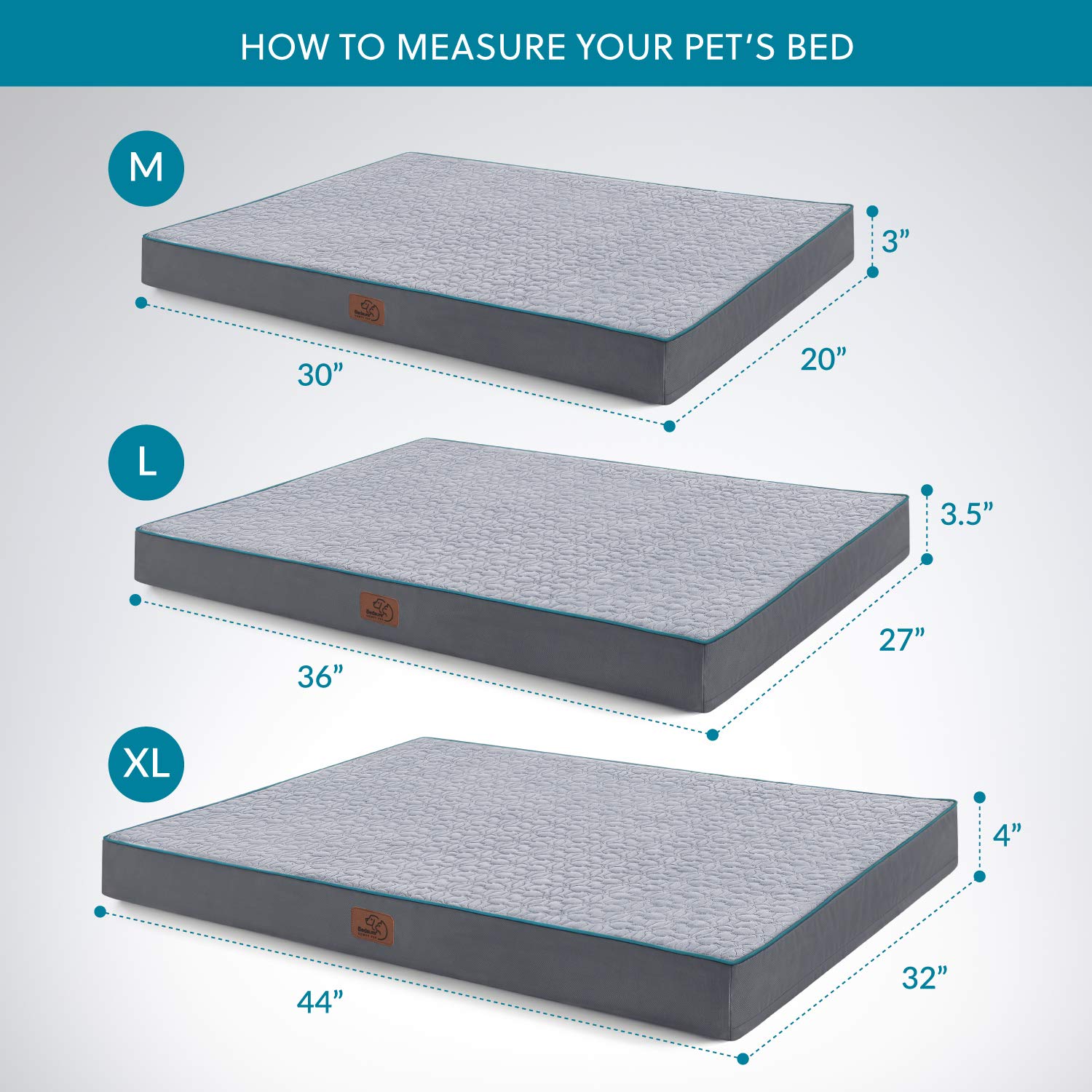 Orthopedic Dog Bed for Large Dogs - Memory Foam Pet Mattress with Washable Cover | Waterproof & Comfortable for Home Use