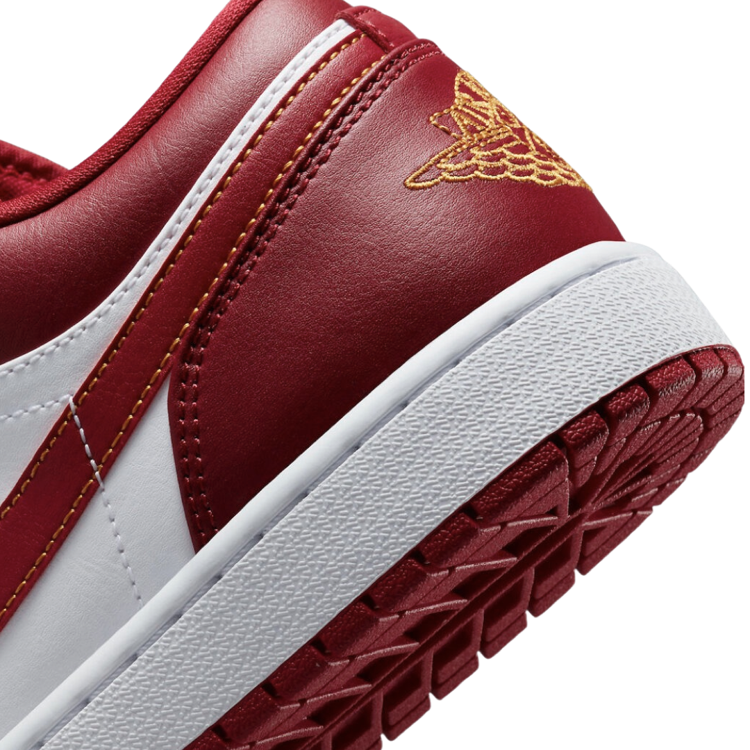 Air Jordan 1 Low Sneakers - Cardinal Red & Taxi White Colorway - Men's Basketball Shoes for Casual Wear & Street Style Fashion