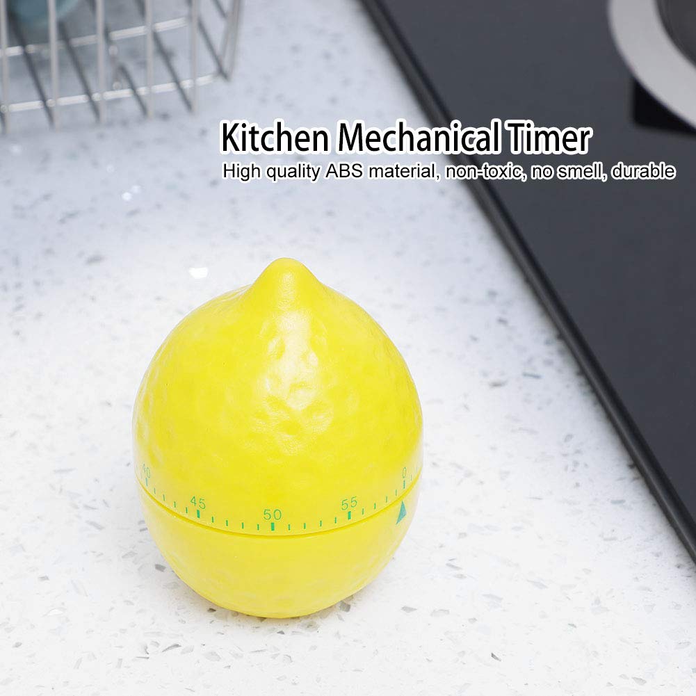 Lemon-Shaped Kitchen Timer - 60 Min Mechanical Cooking Timer for Baking & Boiling Eggs