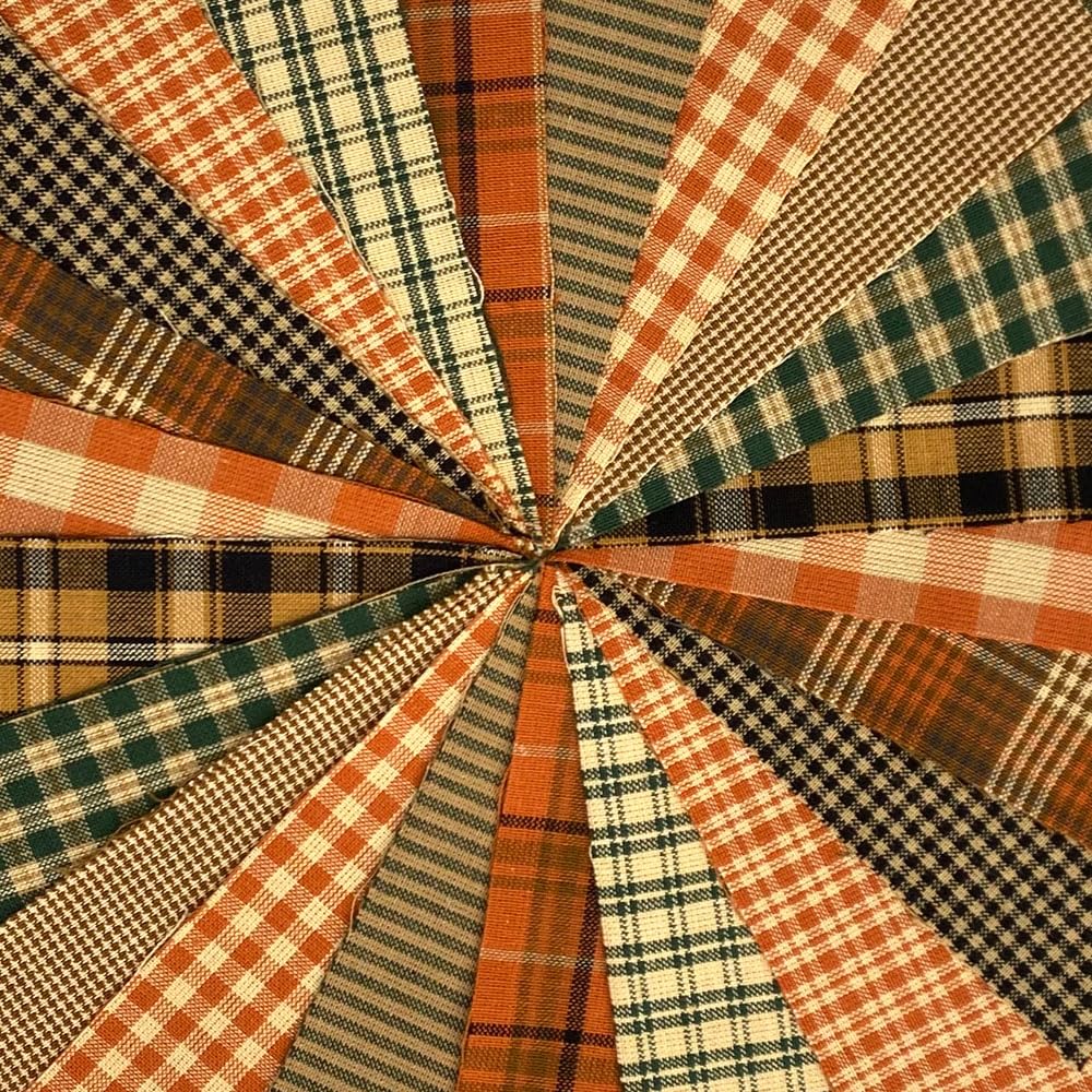 Autumn Spice Ragged Homespun Quilt Kit - 200+ Six Inch Squares, 100% Plaid Cotton Fabric by JCS - Perfect for Fall Home Decor, Cozy Bedding & DIY Craft Projects