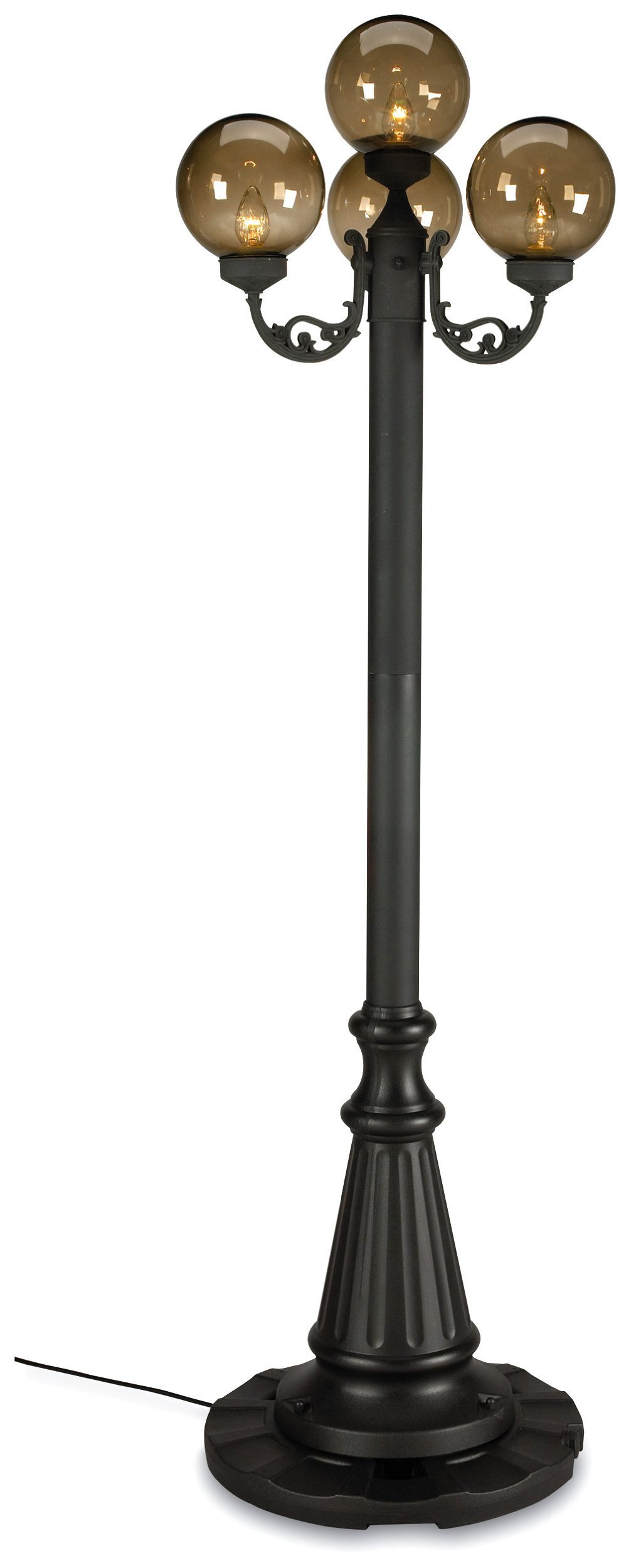 Patio Living Concepts 00470-PLC Bronze Globe European Park Style Outdoor Lantern - 4 Plug-in Black Patio Light (80