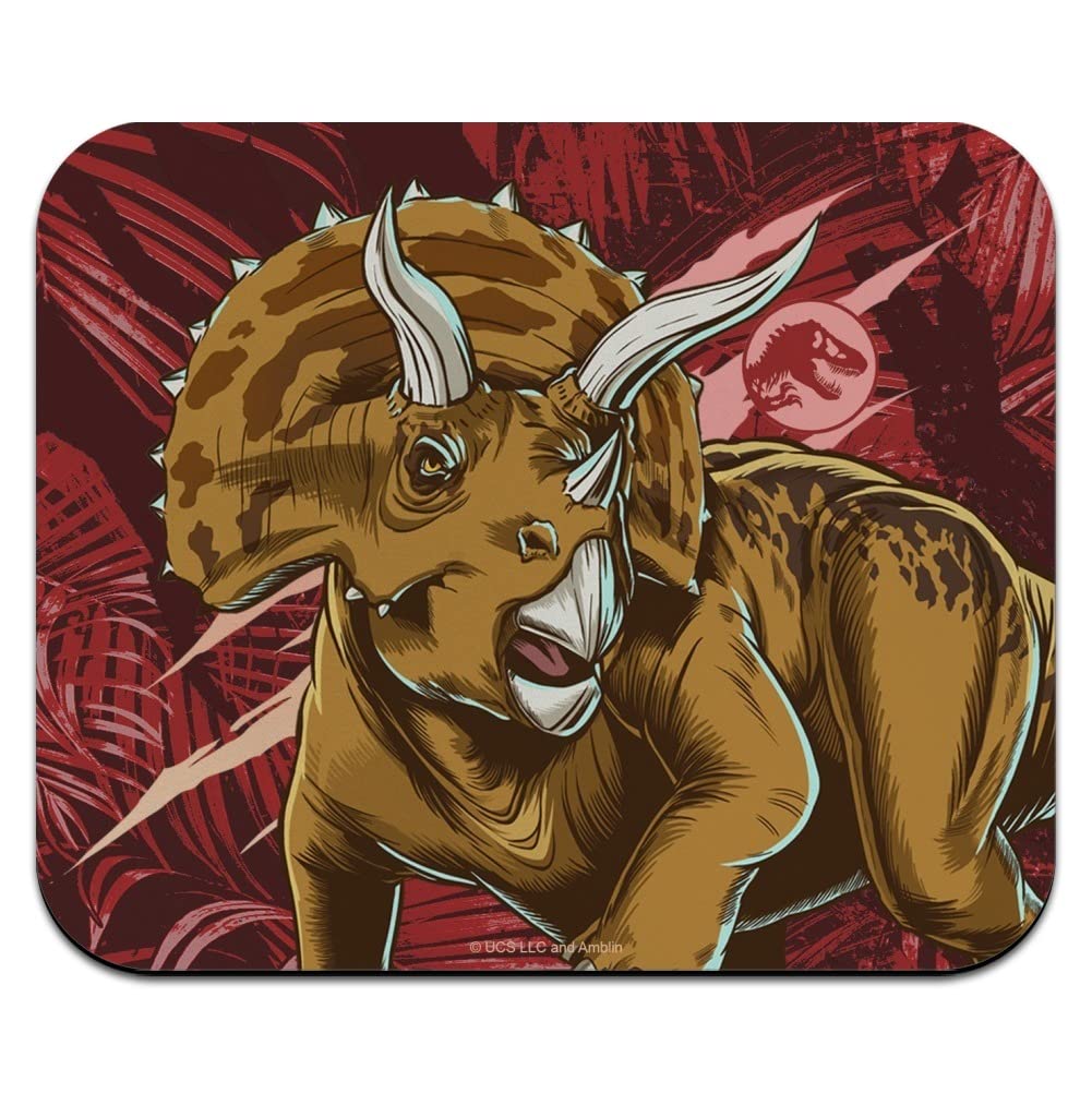 Jurassic World Triceratops Dinosaur Gaming Mouse Pad - Non-Slip Rubber Base, Smooth Surface for PC, Laptop, Office & Home Use