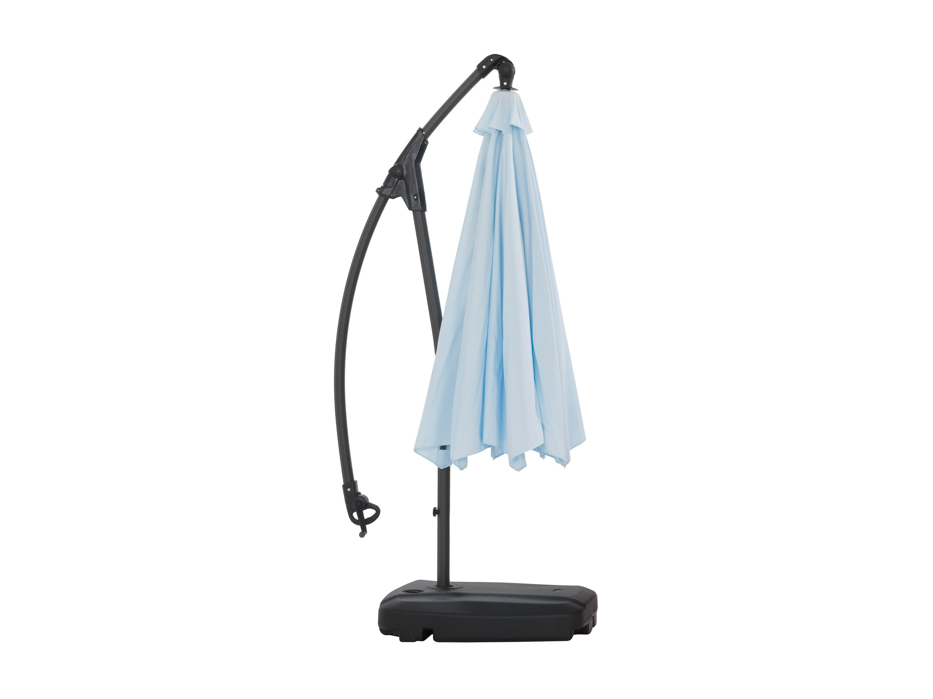10ft Light Blue Cantilever Umbrella with Heavy Duty Base - Patio, Poolside, and Outdoor Relaxation Shade Solution