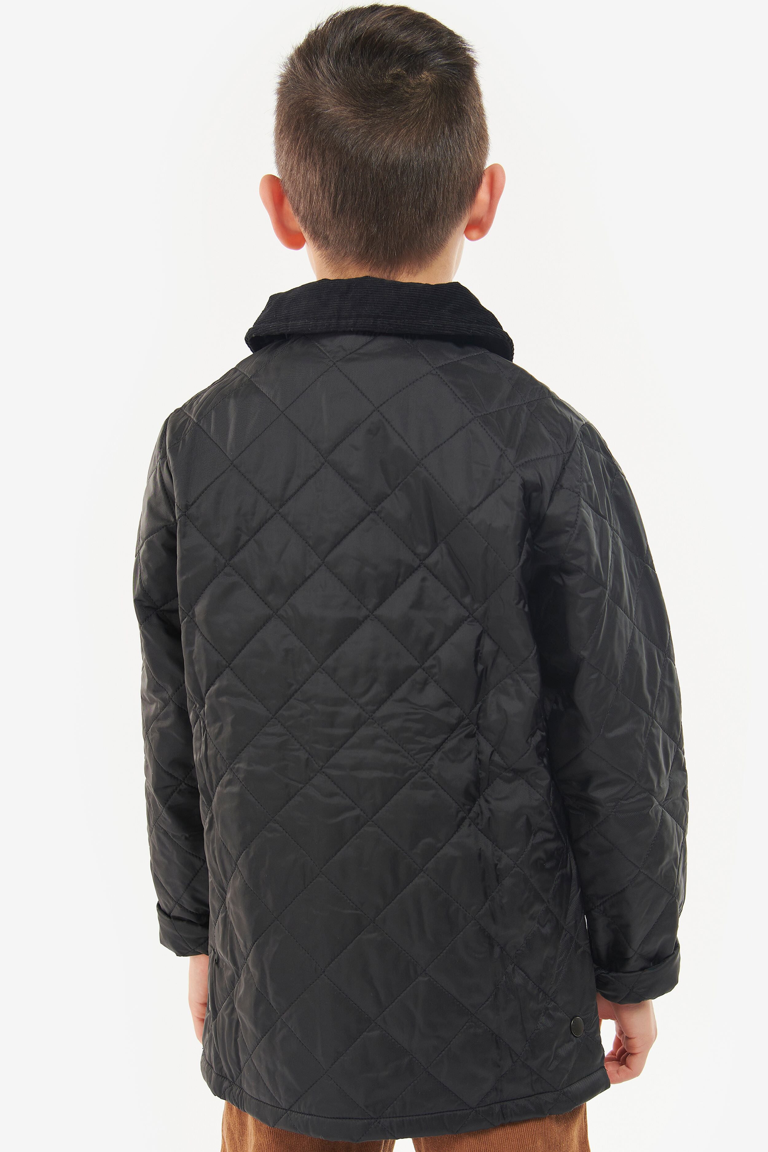 Boys Black Liddesdale Quilted Jacket - Warm Winter Coat for Kids - Water-Resistant Outdoor Puffer Vest for School, Playdates & Cold Weather Activities
