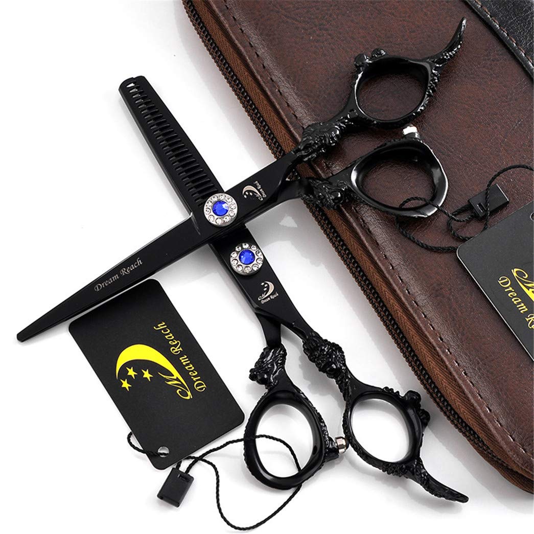 Professional Dog Grooming Scissors Set - 6 Inch Japan Steel Sharp Hair Cutting Shears for Pets | Barber, Salon & Home Use | Perfect for Trimming, Styling & Grooming Dogs & Cats