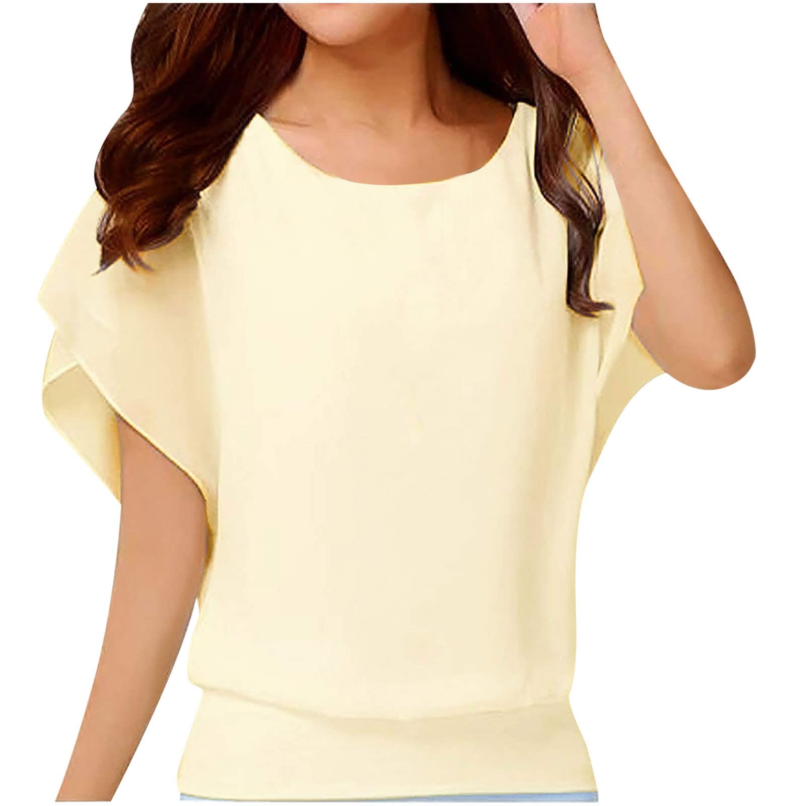 Women's Summer Blouses - Lightweight Chiffon Tops, Loose Casual Short Sleeve Shirts for Women | Perfect for Beach Outings, Office Wear & Summer Vacations