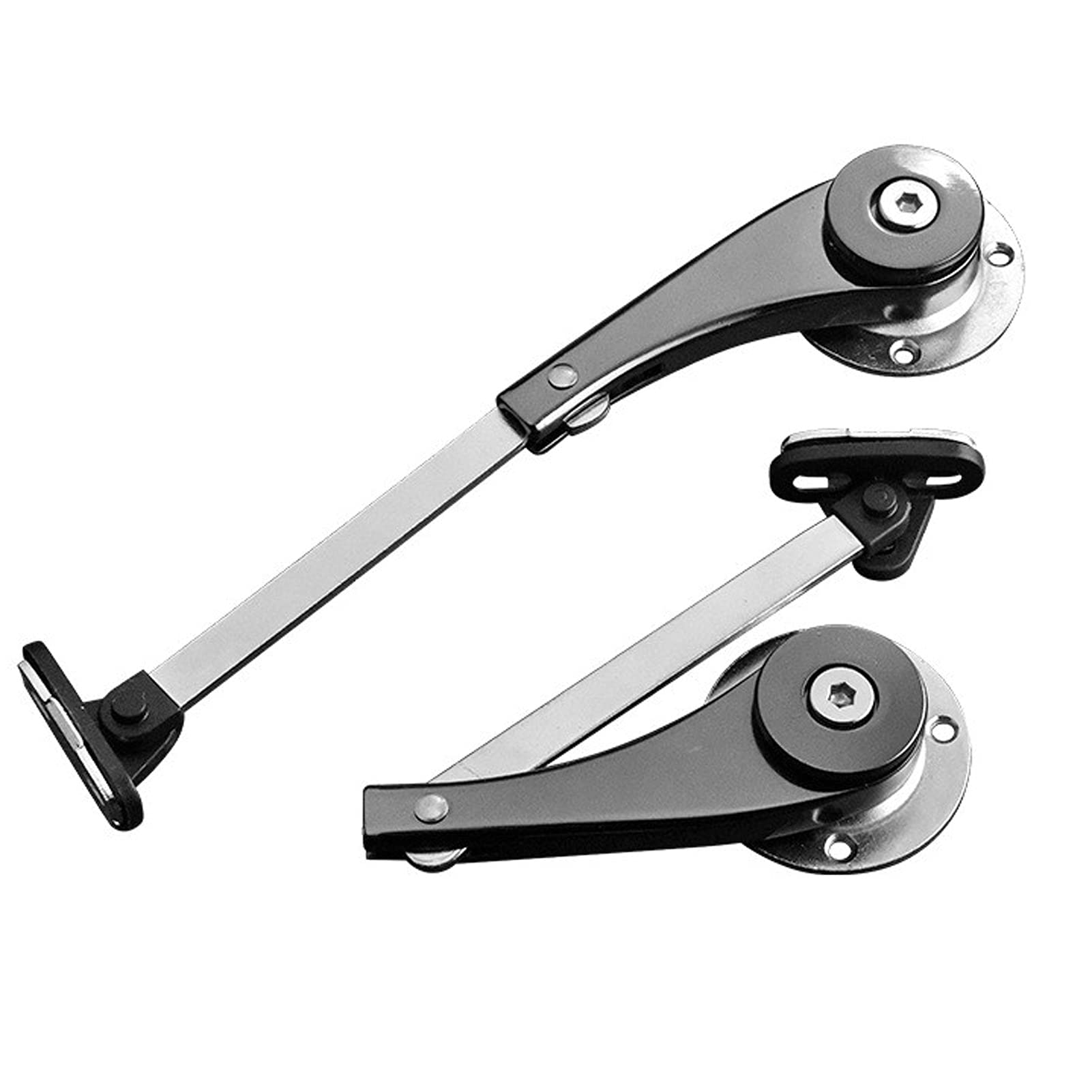 2PC Adjustable Kitchen Cabinet Door Support Hinges - Heavy Duty Zinc Alloy Lift Rod with Soft Close for Wood Furniture Hardware - Perfect for Kitchen Cabinets, Wardrobes & Storage Units