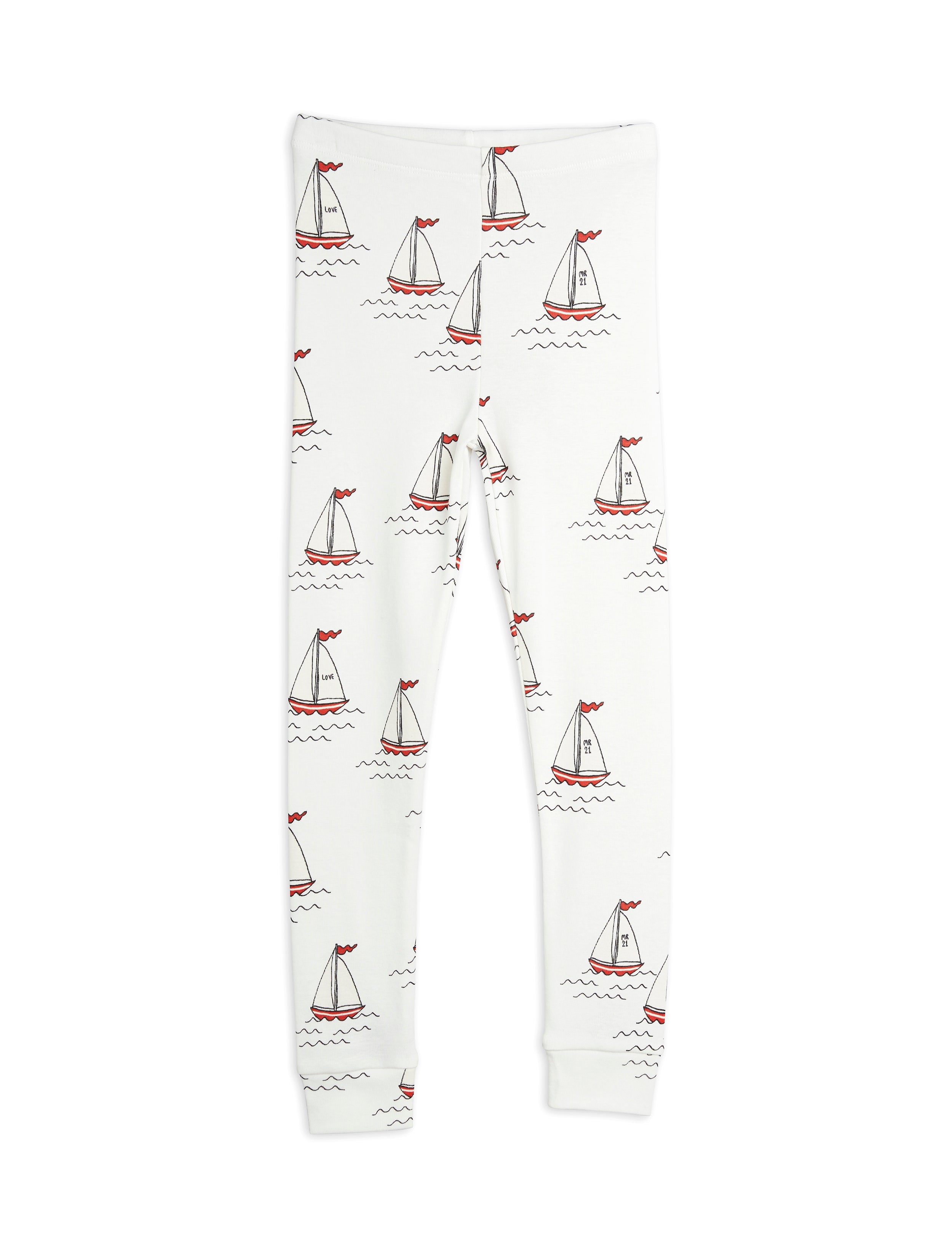Mini Rodini Sailing Boats AOP Leggings for Kids - Soft Printed Tights with All-Over Pattern - Perfect for Playtime, School & Outdoor Activities