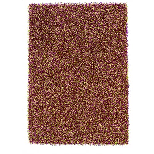 Riverbay Furniture 5'x7' Transitional Shag Polyester Area Rug - Soft Pink & Green Modern Design for Living Room, Bedroom & Nursery Decor