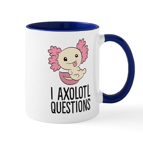 White/Navy Inside - Funny Axolotl Lover I Axolotl Questions Mugs