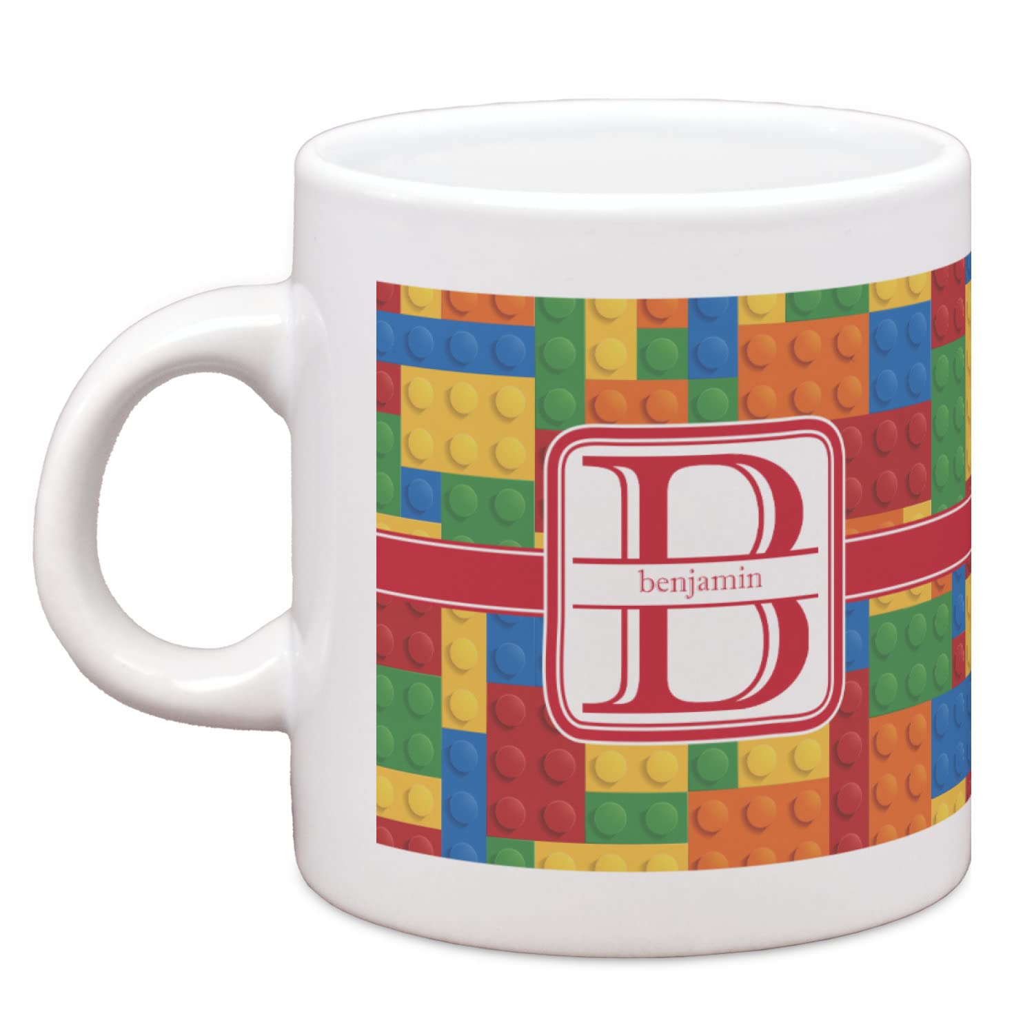 Custom Engraved Espresso Cups Set of 4 - Personalized Coffee Mugs with Building Blocks Design - Perfect for Home Baristas, Office Coffee Breaks & Gift Giving