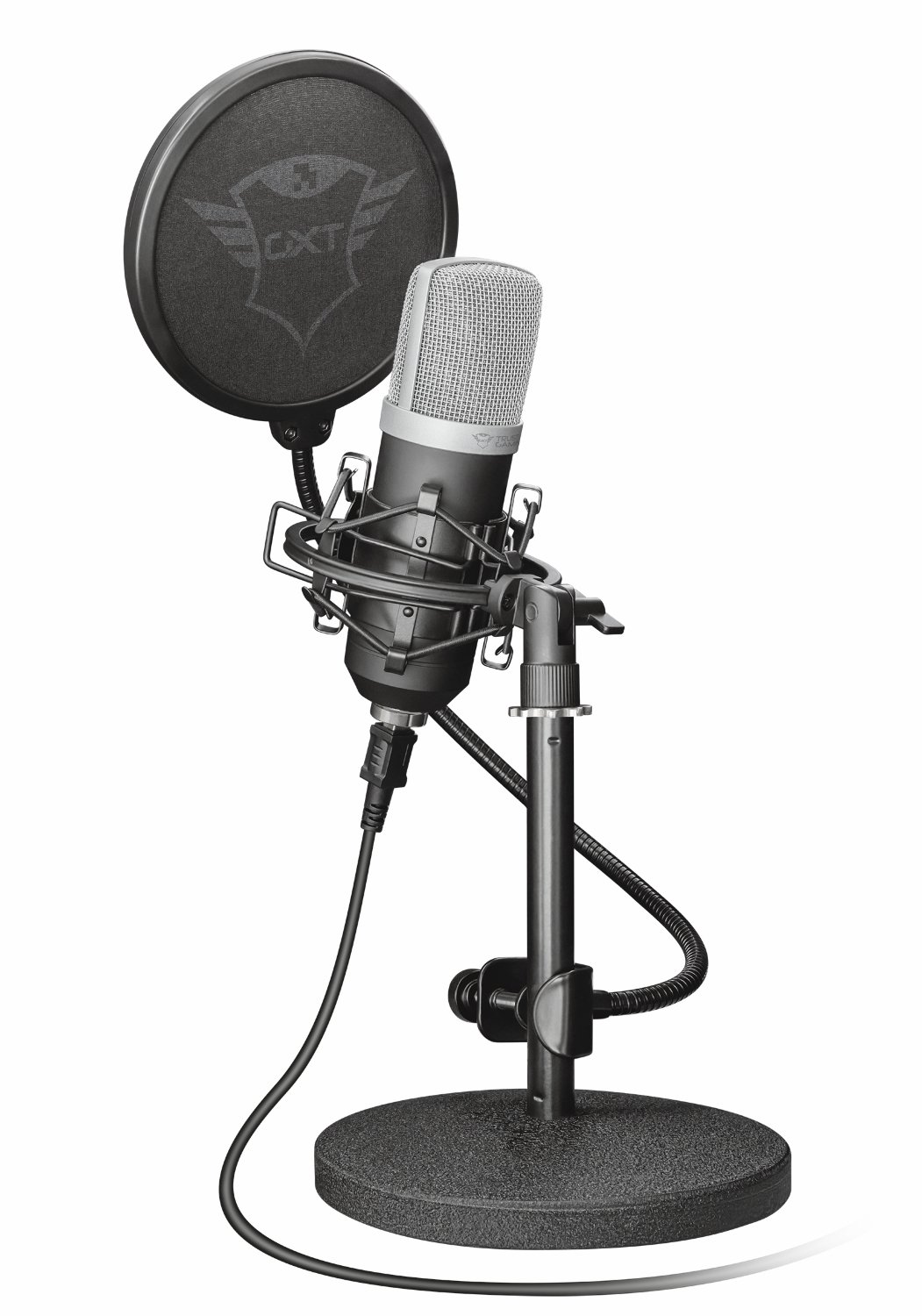 Trust Gaming GXT 252 Emita USB Microphone - Professional Cardioid Condenser Mic for PC, PS4, PS5, Gaming, Streaming, Podcasts & YouTube (Black) | Crystal Clear Voice Capture for Twitch Streamers, Vloggers, Online Gamers & Home Studio Recording | Perfect for Live Broadcasts, Voiceovers, Zoom Meetings & Remote Work