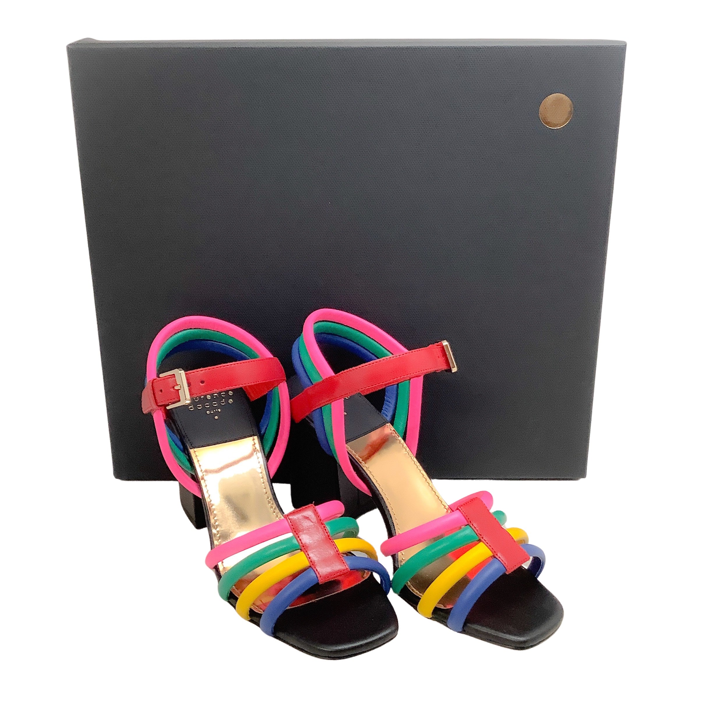 Laurence Dacade Multi Camilla Strappy Sandals for Women | Fashionable Summer Wedge Heels | Perfect for Beach Vacations, Date Nights & Outdoor Weddings