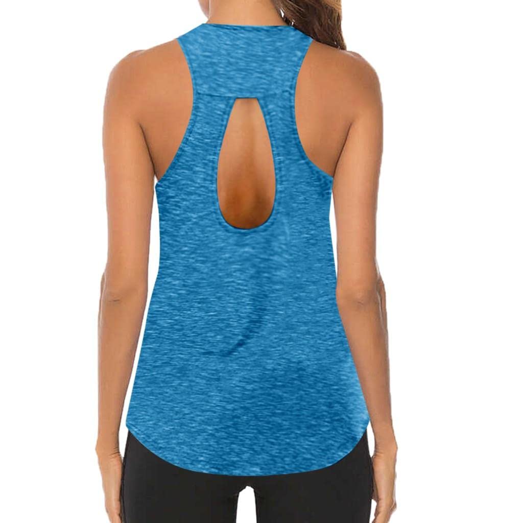 siilsaa Women's Loose Fit Tank Tops - Sleeveless Backless Workout Shirts, Raceback Yoga Tops for Gym, Running & Casual Wear | Breathable Summer Activewear