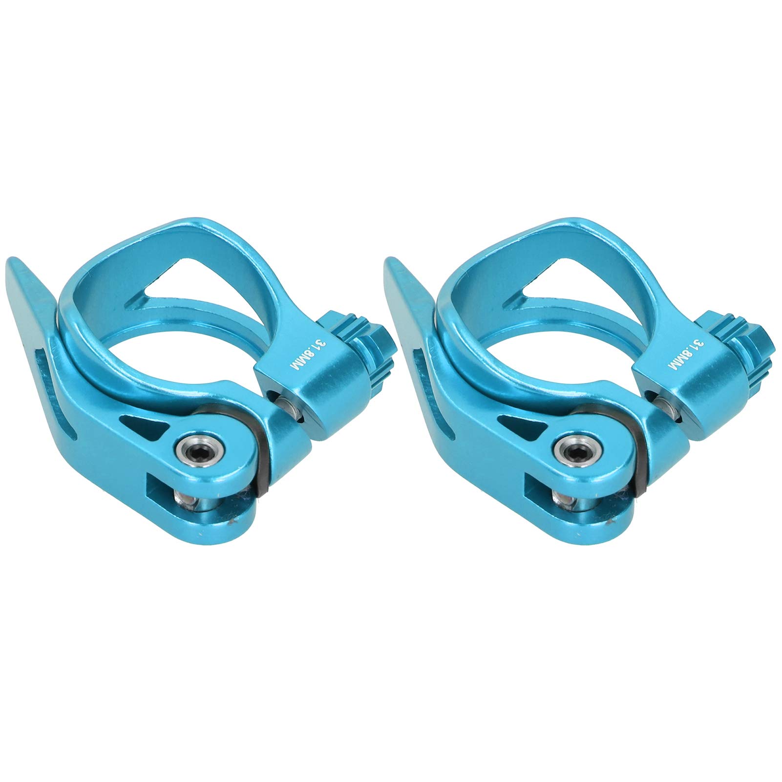 Quick Release Seatpost Clamp 2Pcs - Aluminum Alloy Bike Seat Clip for Cycling & MTB