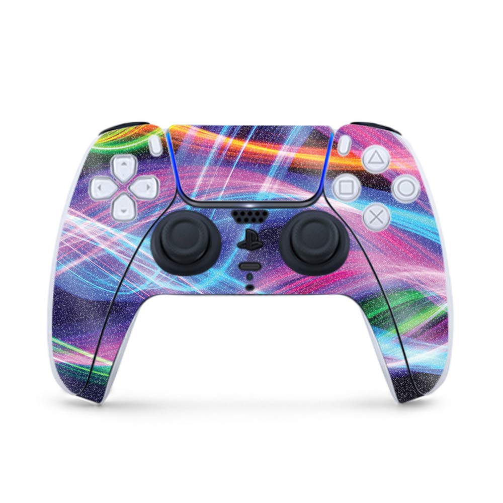 MightySkins Glitter Skin for PS5 Controller - Light Waves | Protective & Durable | Gaming Accessories
