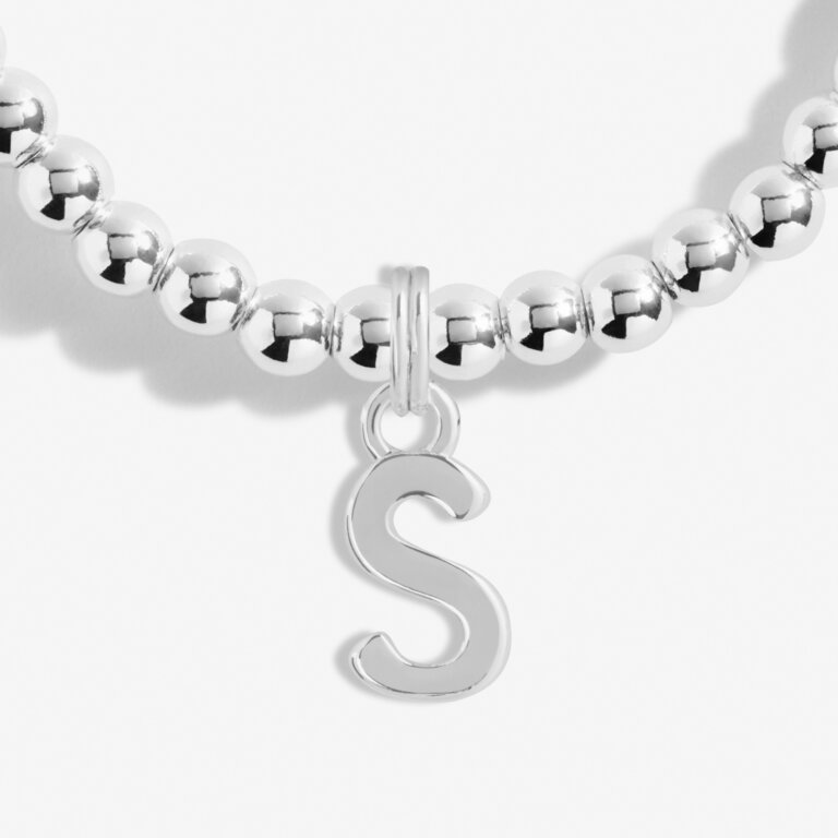 Joma Jewellery Alphabet 'S' Bracelet - Sterling Silver Letter Charm Bracelet for Women & Girls - Perfect for Gifts, Birthdays & Everyday Wear