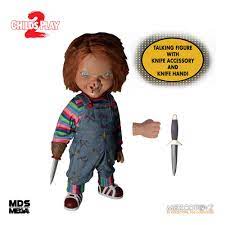 Child's Play 2 Chucky Mezco Mega Action Figure - Scary Horror Movie Collectible Toy for Halloween Decor & Fan Gifts